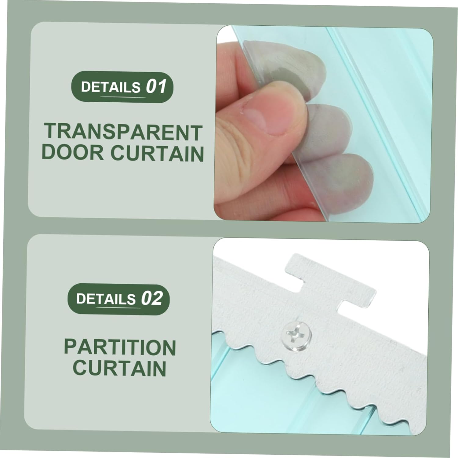 Ciieeo Semi Sheer PVC Strip Curtain for Classroom Shop and Freezer