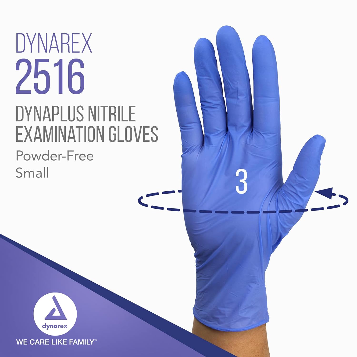 Dynarex DynaPlus Nitrile Exam Gloves 200 Per Box Blue Small Powder-Free Latex-Free