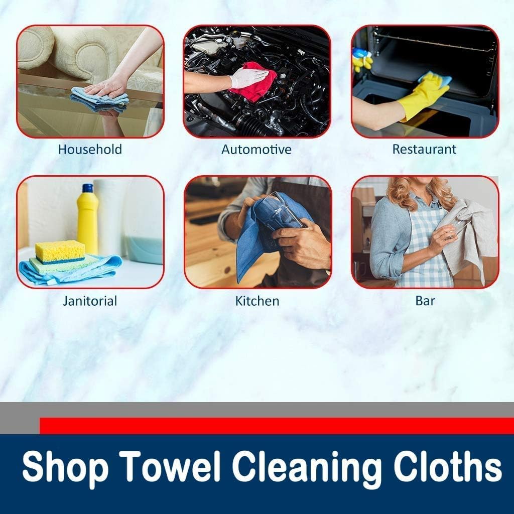 Simpli-Magic Premium Shop Towels 14x12 50 Pack Commercial Grade Blue
