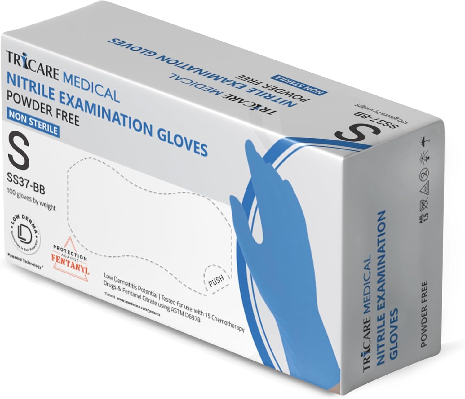 Blue Nitrile Exam Gloves 47 Mil Non Sterile Powder Free