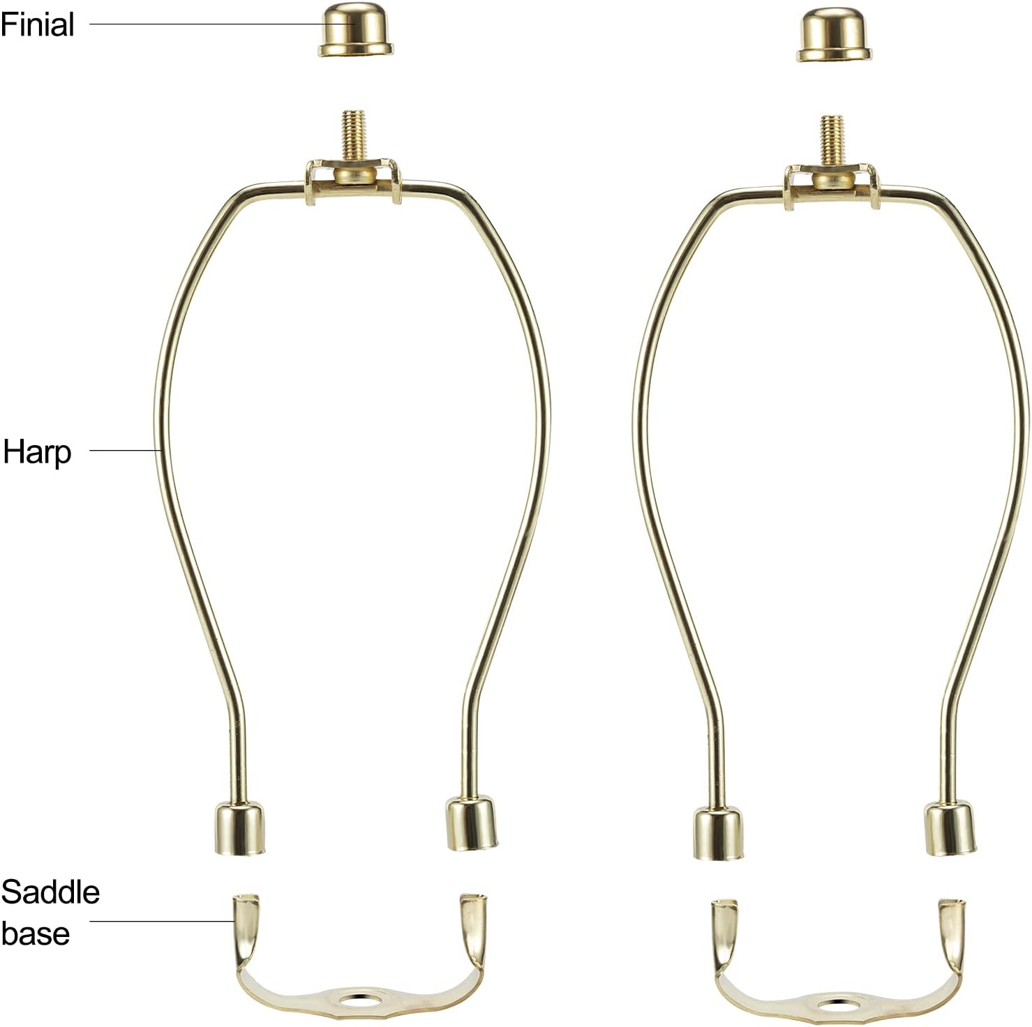 8 Inch Brass Lamp Harp Holder Set of 2