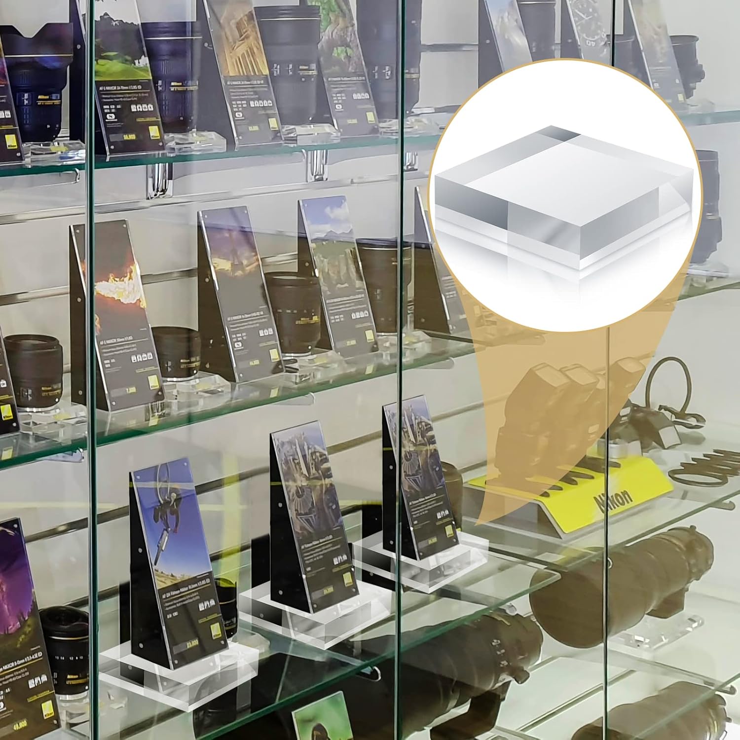 Remerry 8 Piece Clear Acrylic Display Block Stand
