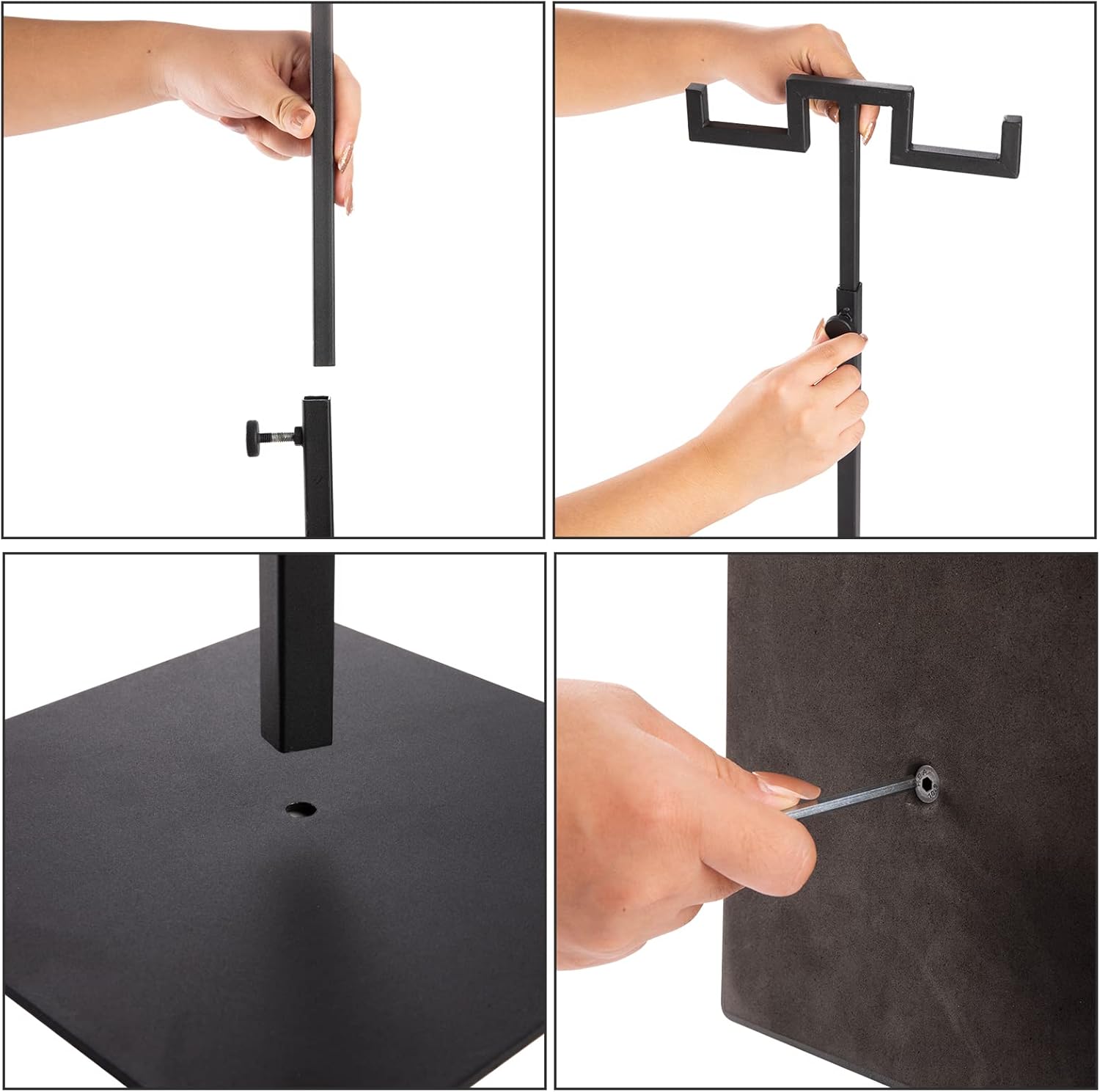 Polmart Countertop Adjustable Double Hanger Display Stand - Black