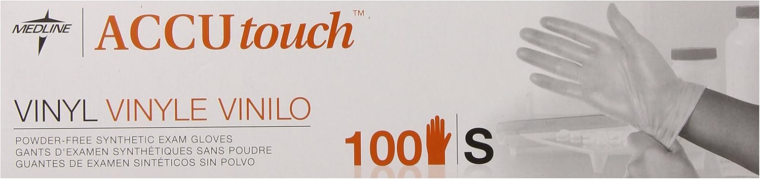 Medline Accutouch Synthetic Exam Gloves Clear 100 Count