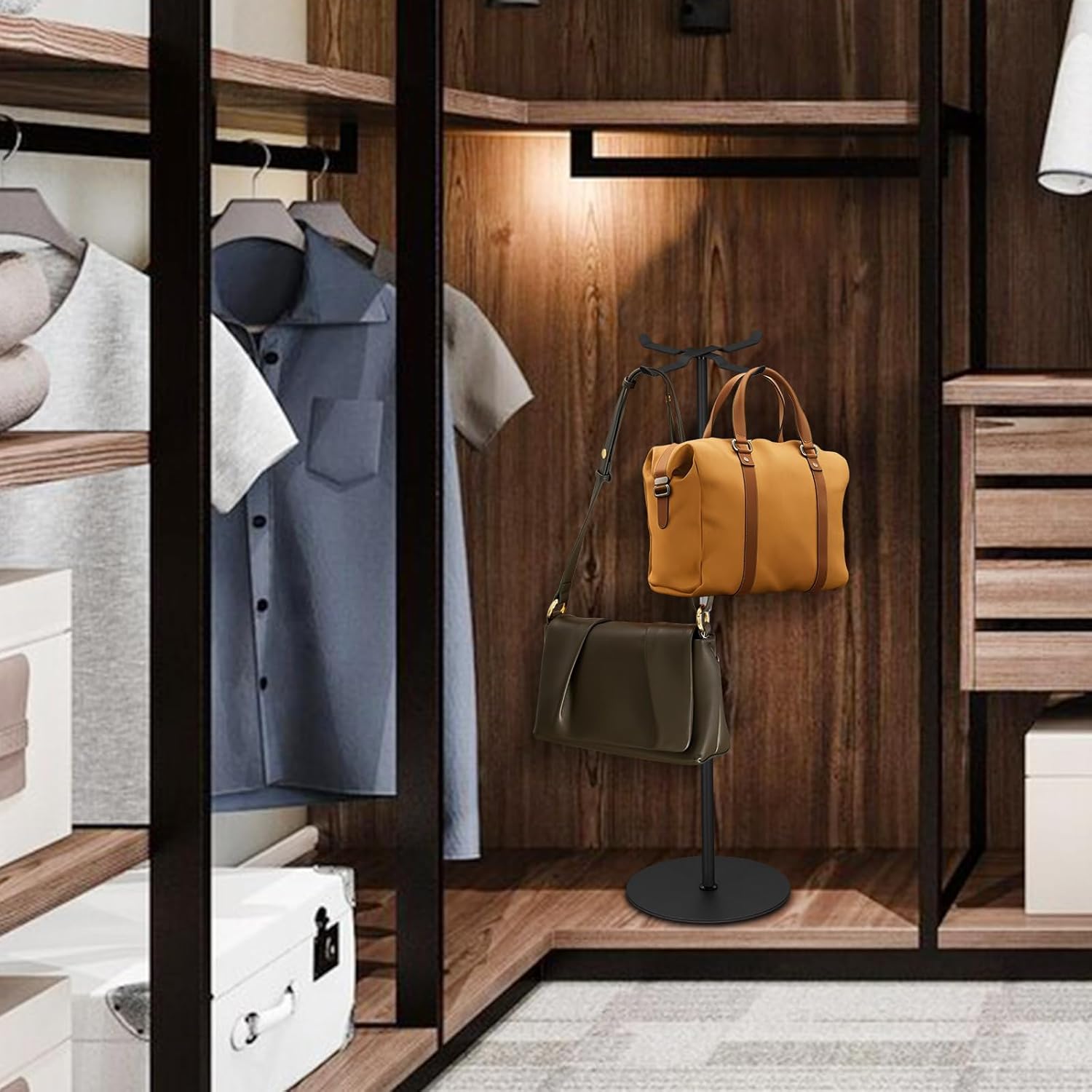 2 Pack Purse Display Stand Adjustable Hook Metal Stand for Home or Store