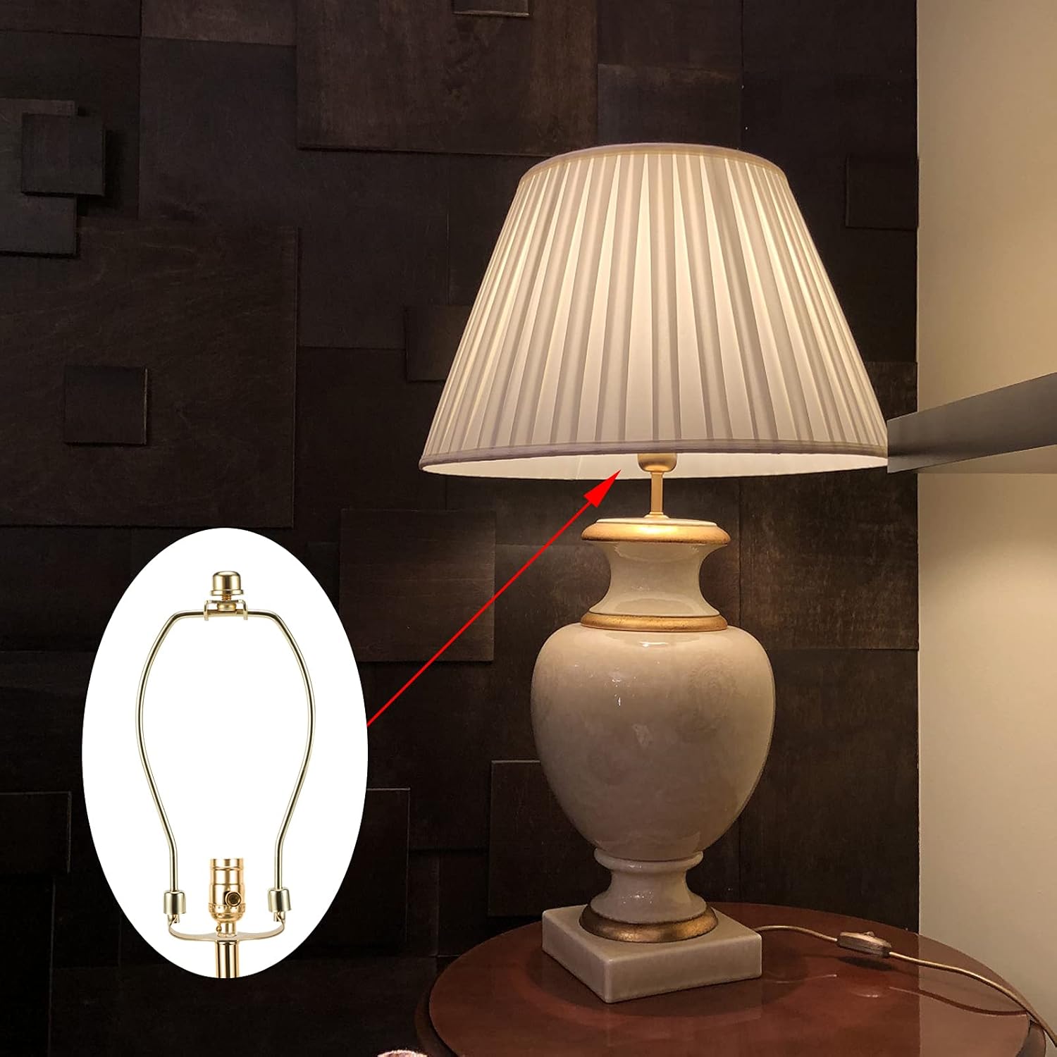 8 Inch Brass Lamp Harp Holder Set of 2