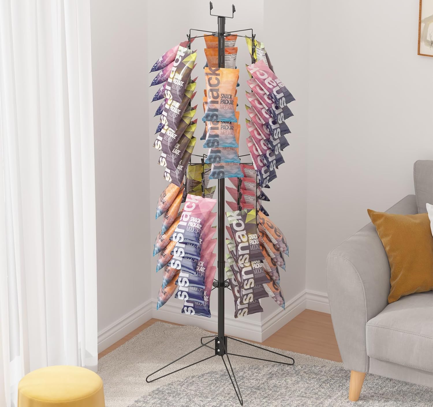 Lesolar Rotating Snack Display Stand with Sign Holder
