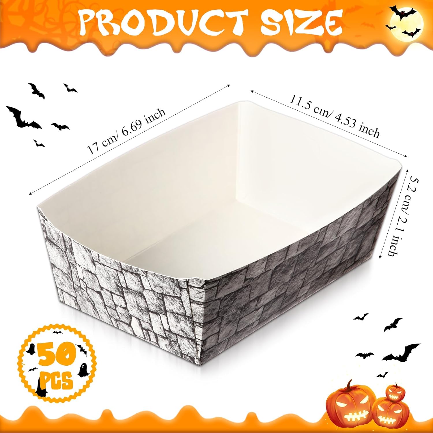 Blulu 50 Pcs Disposable Paper Food Trays Medieval Castle Themed Boat Serving Tray for Halloween and Birthday Parties