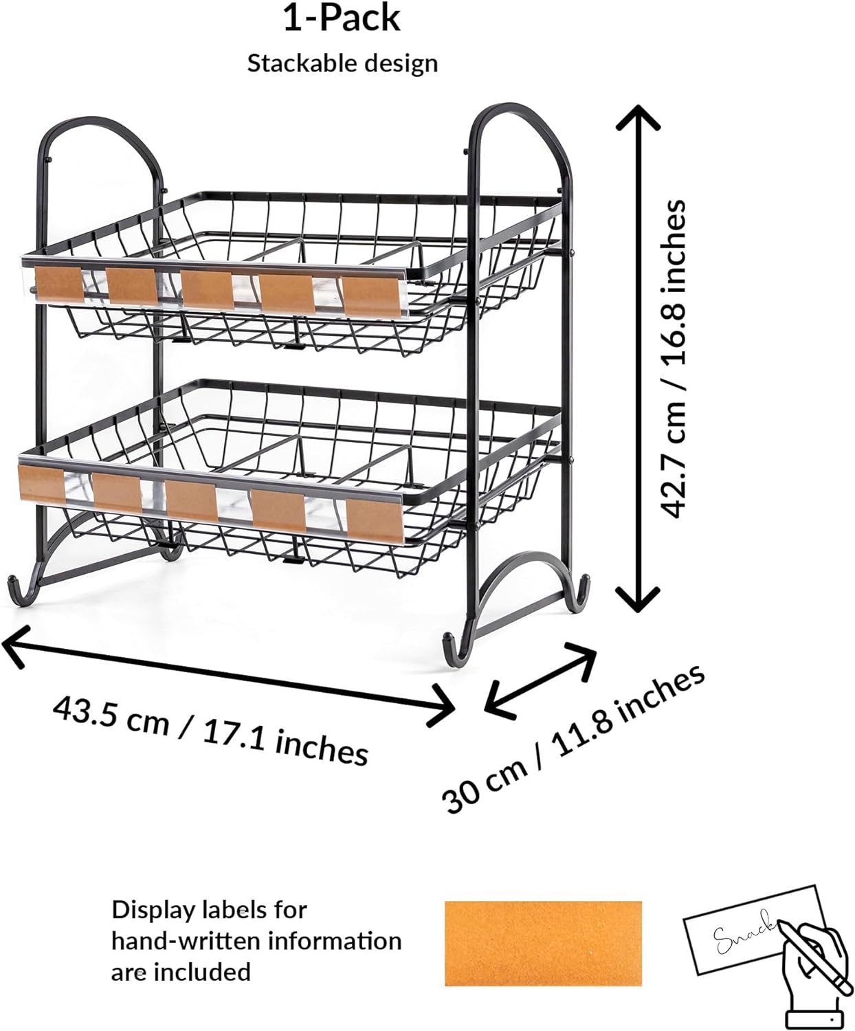 Candy Display Rack Stackable Snack Organizer Countertop Organizer 1-Pack