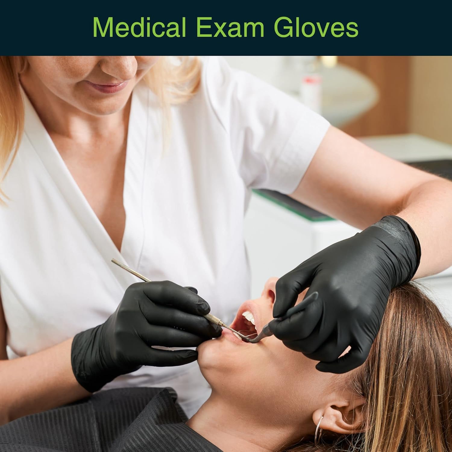 FifthPulse Black Vinyl Disposable Gloves