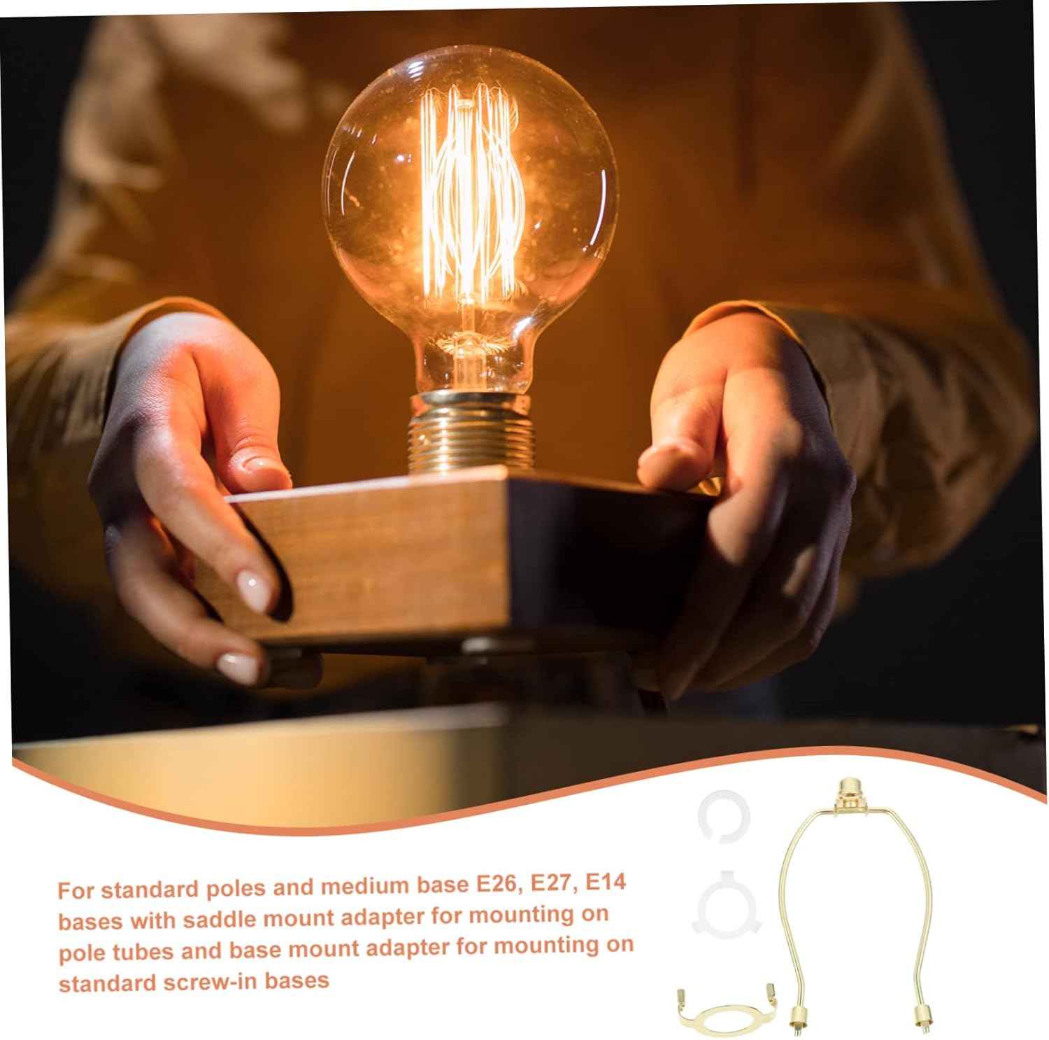 1set Heavy Duty Lamp Shade Bracket for Table and Floor Lamps Compatible E26 E27 E14 Bases