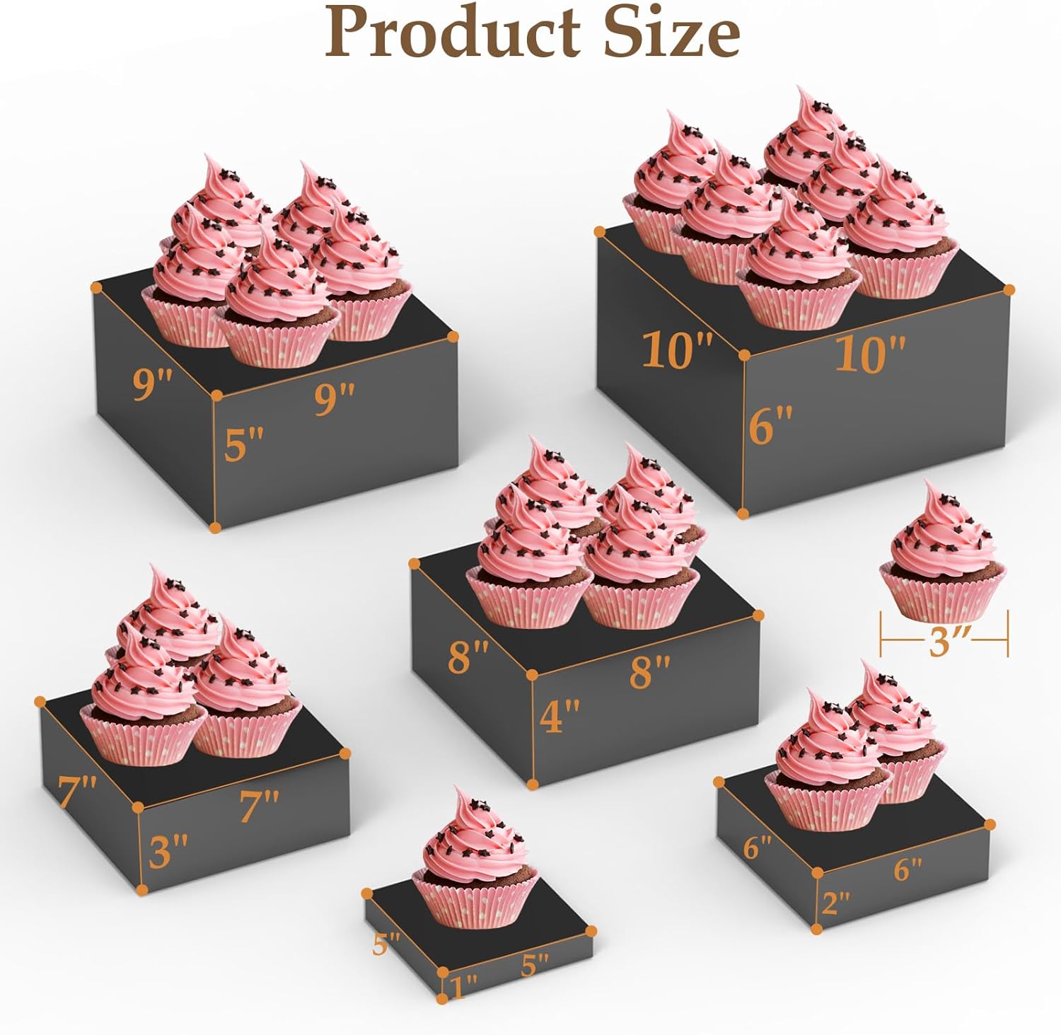 CHONOVO Buffet Risers Set of 6 Acrylic Display Stands