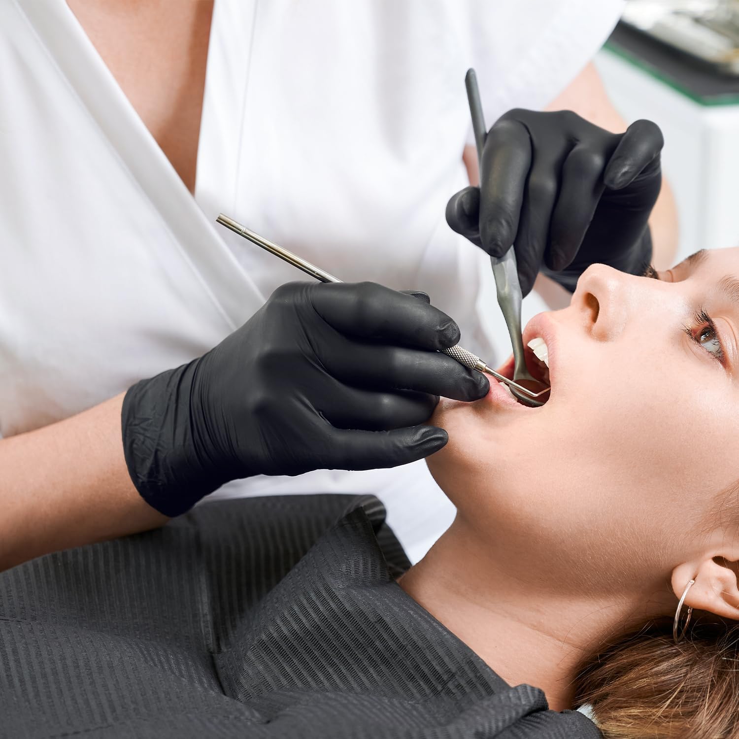 Schneider Nitrile Exam Gloves Latex Free Powder Free Black Disposable Gloves for Medical and Food Prep