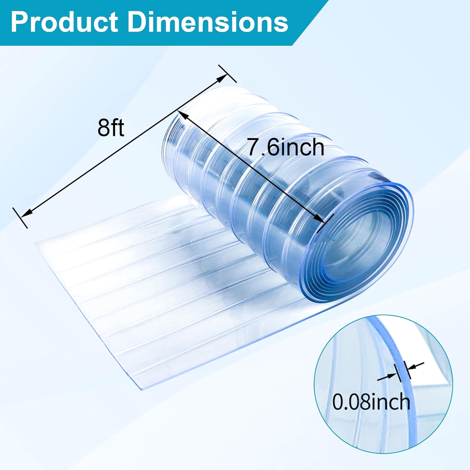 Toriexon Plastic Vinyl Strip Curtain 8 x 76