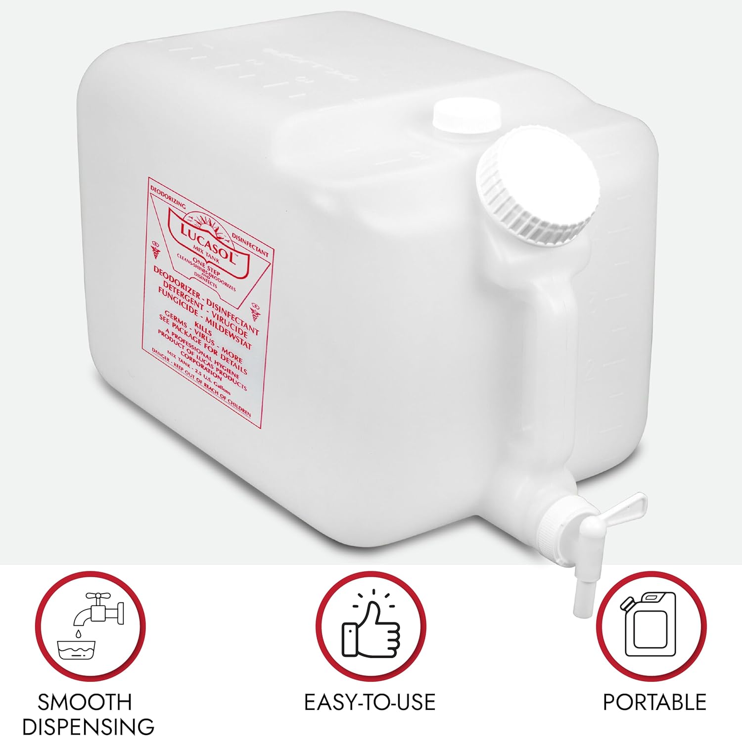 Lucasol 25 Gallon Chemical Dispenser Disinfectant Mix Tank