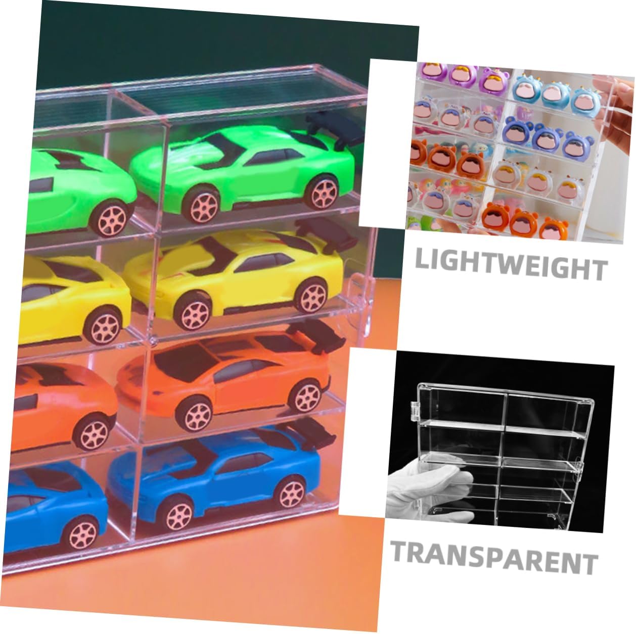 COHEALI 2Pcs Miniature Display Case Stand for Model Cars and Collectibles