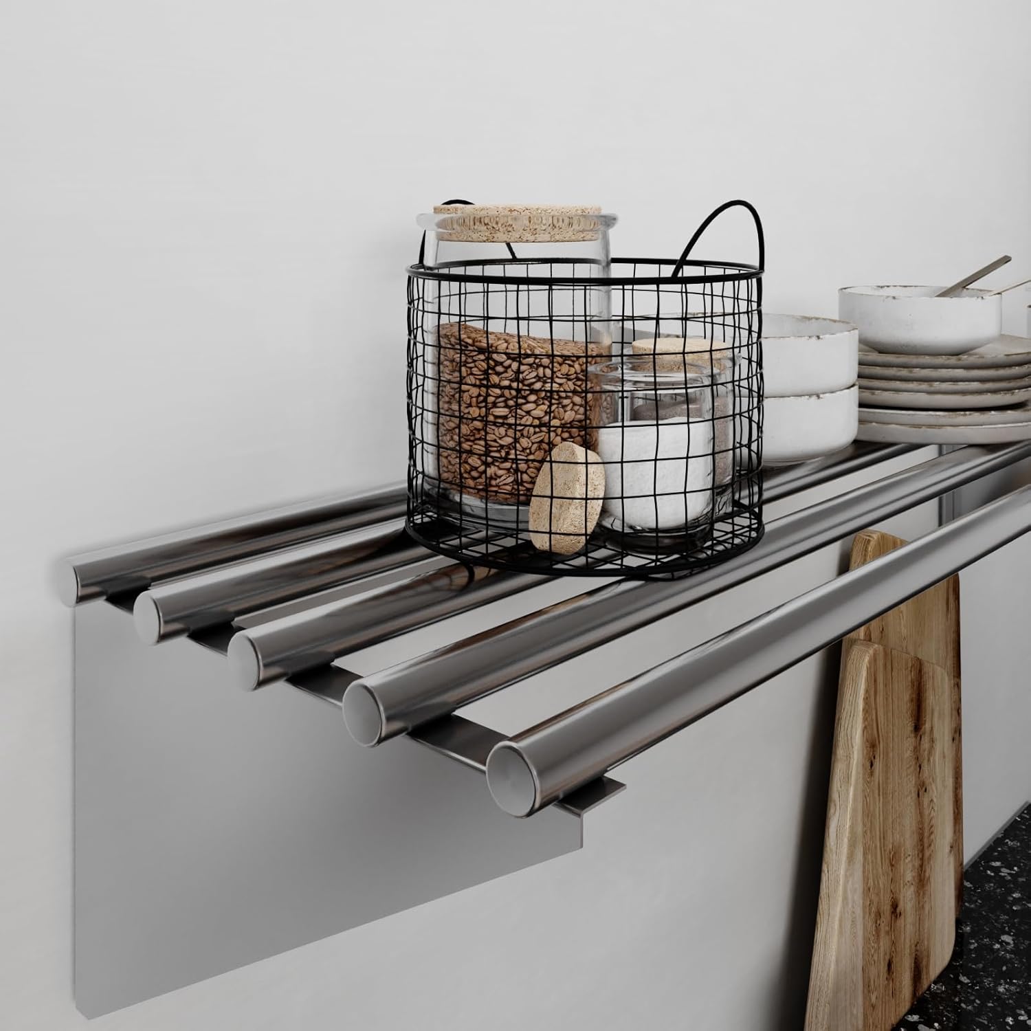 AmGood 14 in x 48 in NSF Stainless Steel Wall Shelf