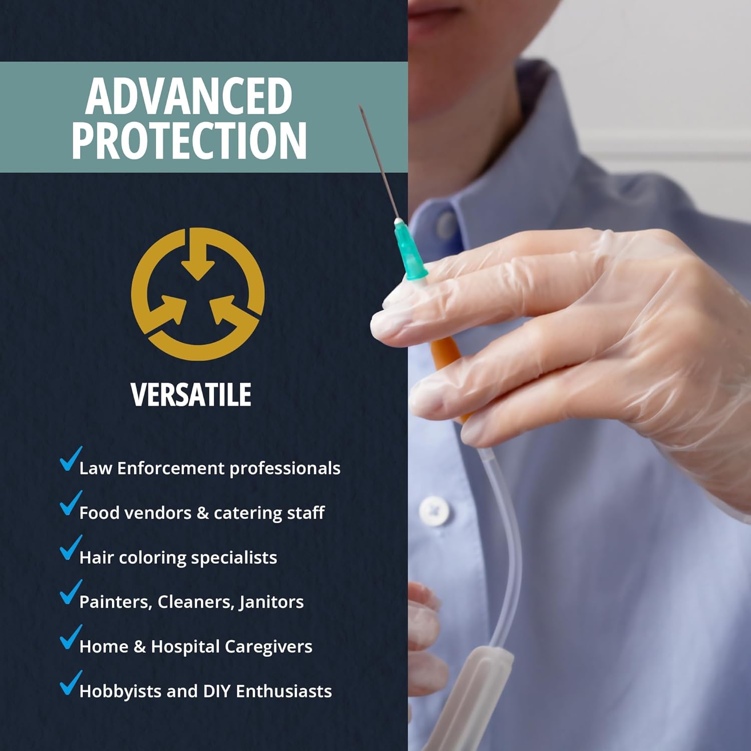 MED PRIDE Medical Vinyl Gloves 100 Count Latex Free Clear Powder Free