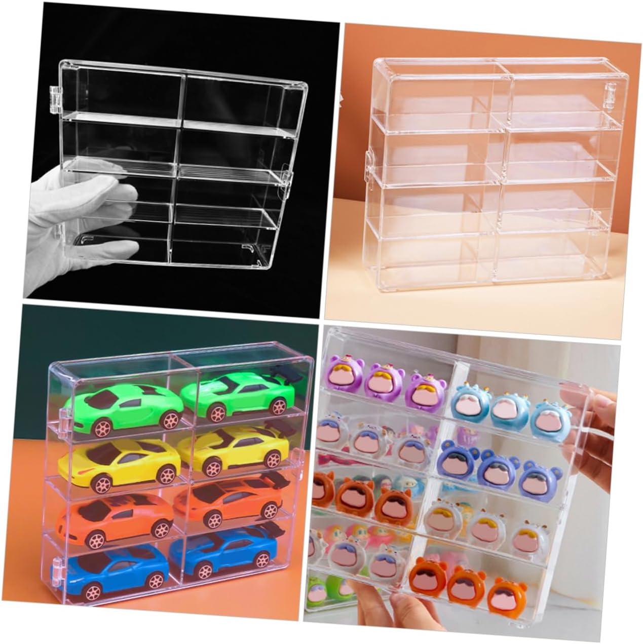 Modern Acrylic Model Car Display Stand with 8 Compartments
