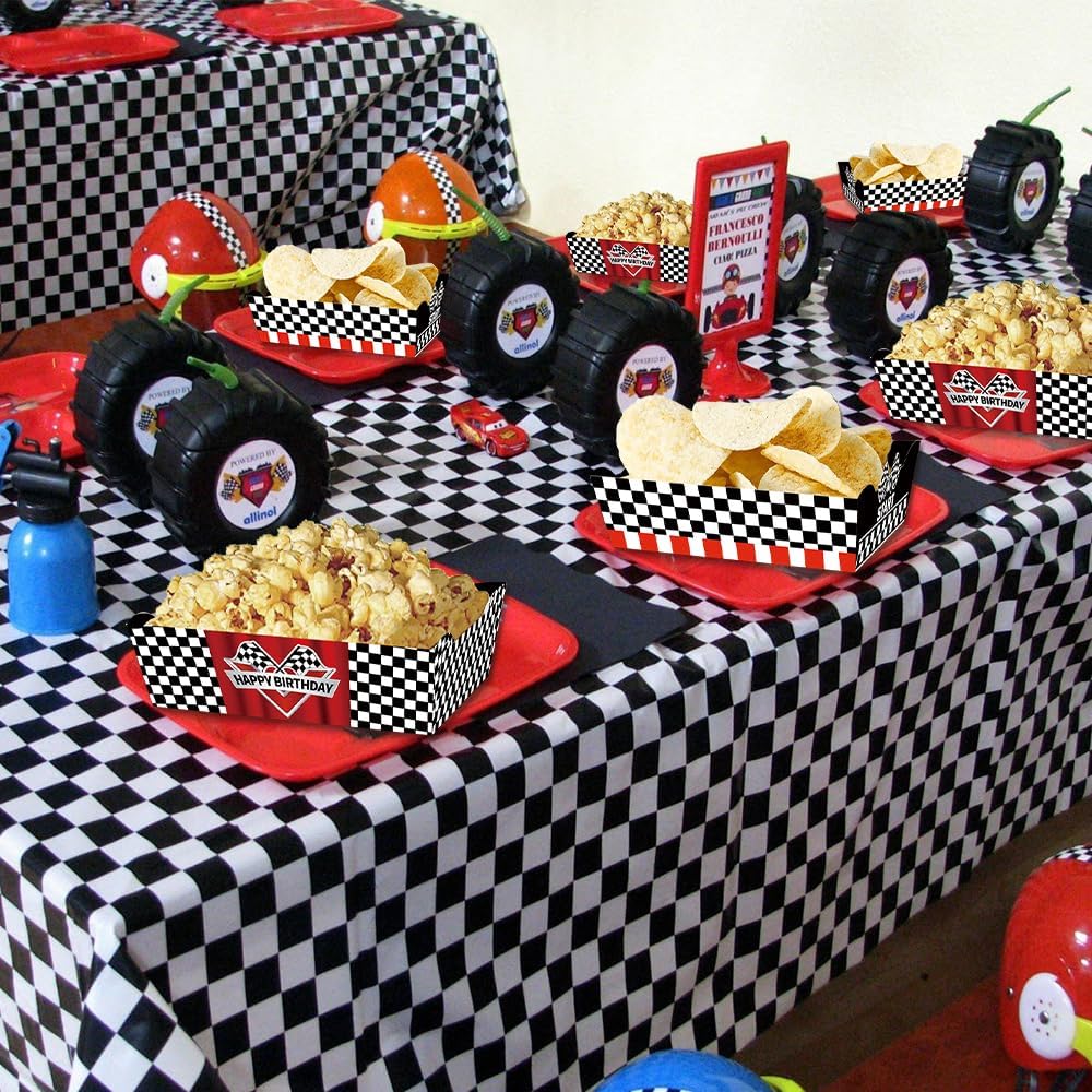 24 Pcs Racing Car Theme Food Trays for Kids Birthday Party