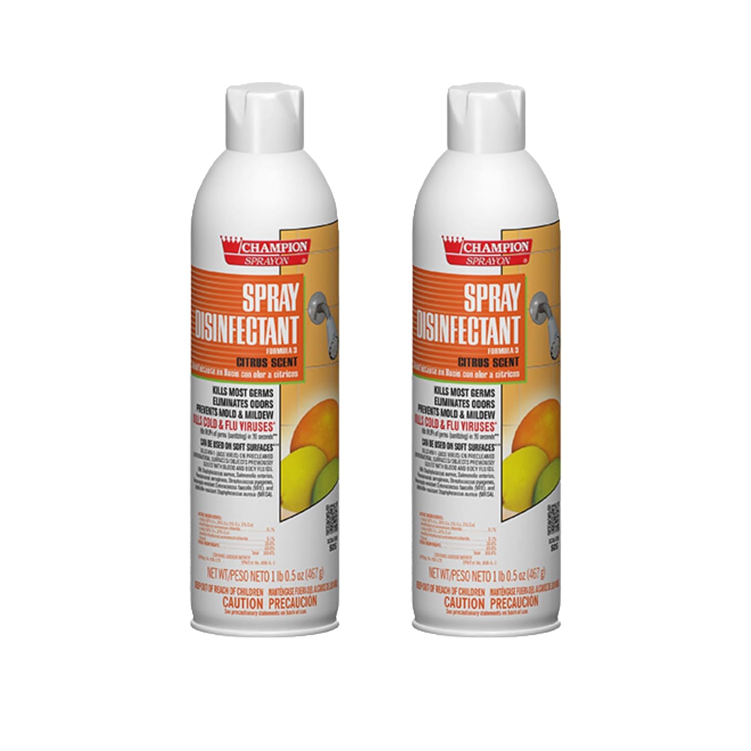 Champion Sprayon Aerosol Disinfectant - Citrus Scent 2-165 oz Case