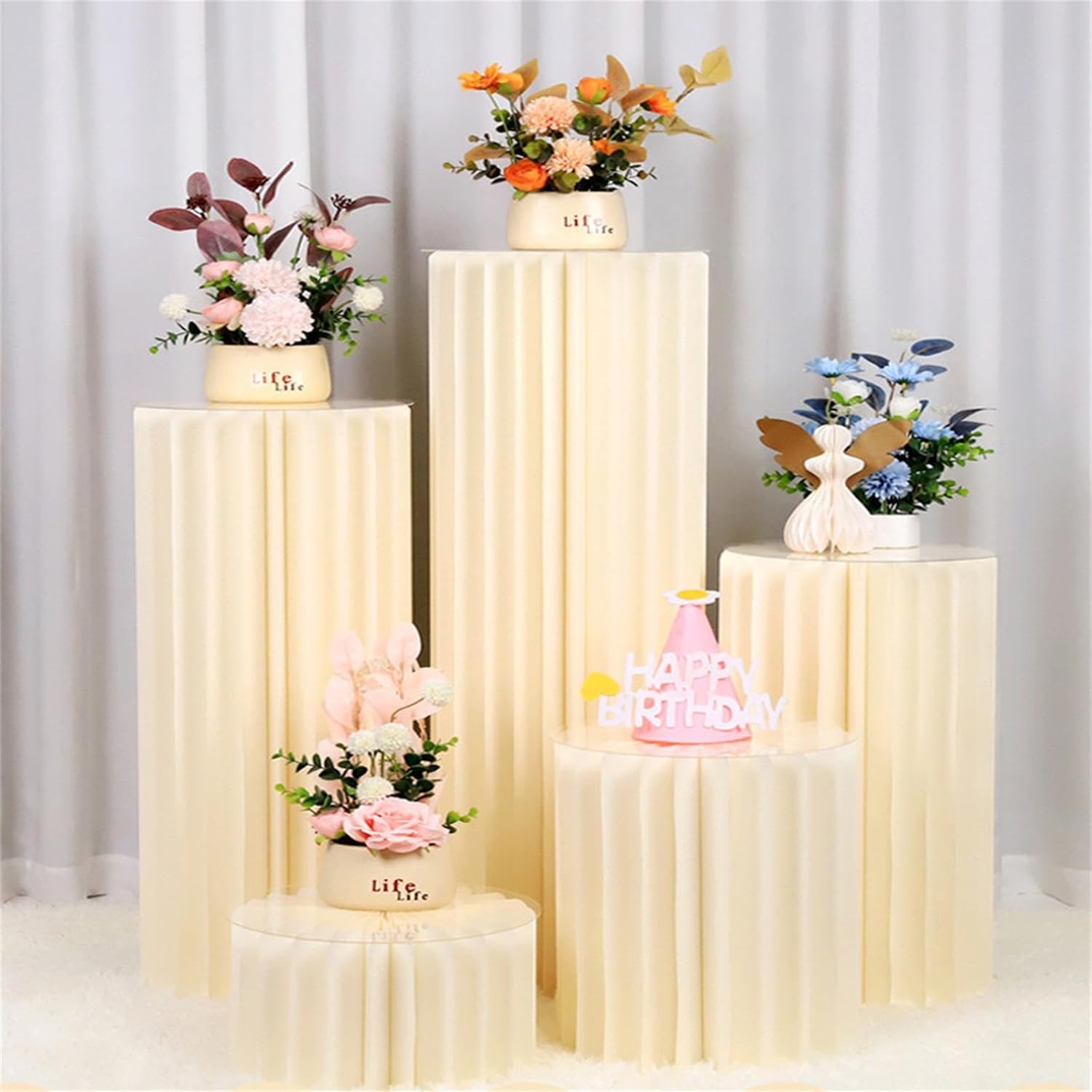 Cylinder Display Stand with 5PCS Color Options