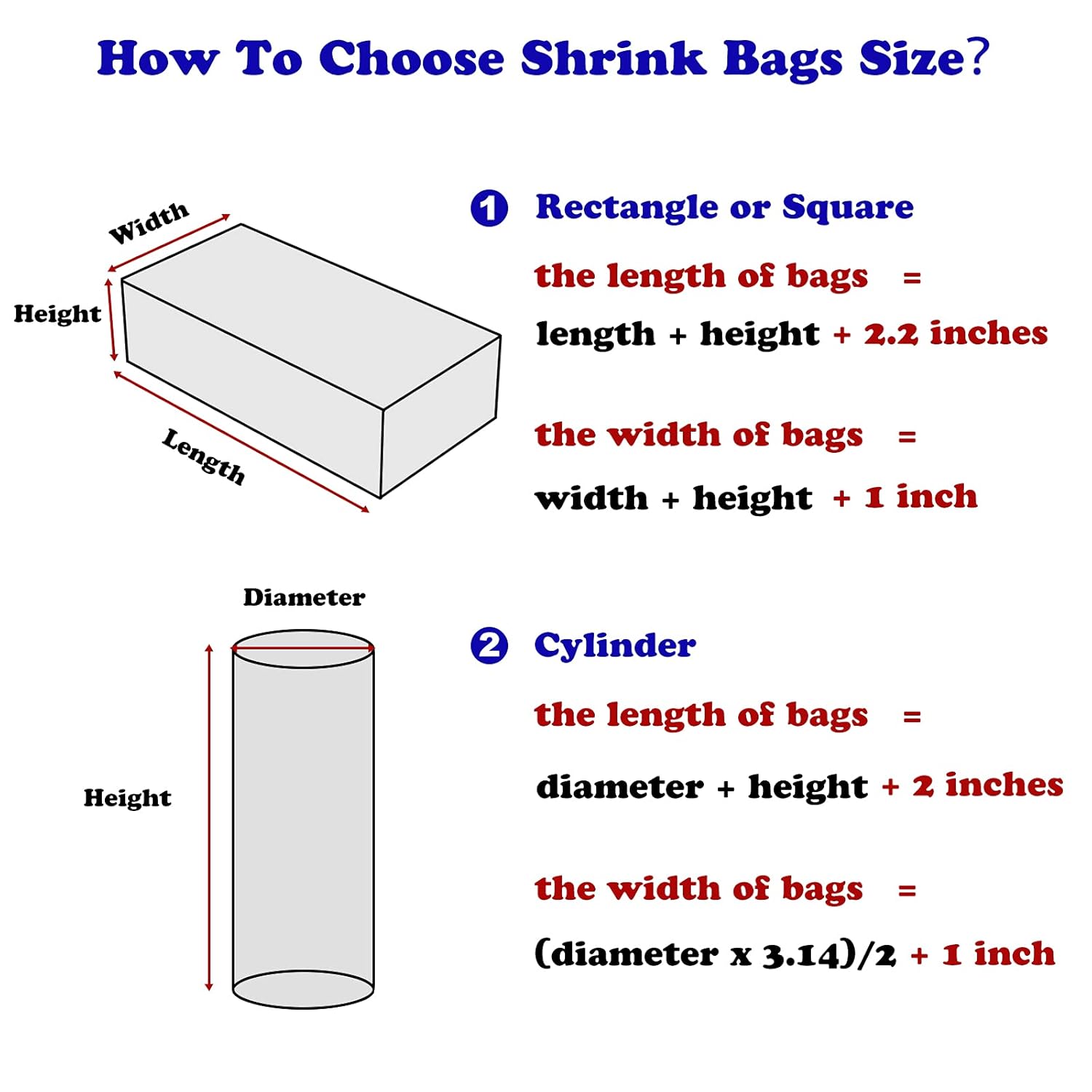 Morepack 200 Pcs 6x6 Inch Clear PVC Shrink Wrap Bags