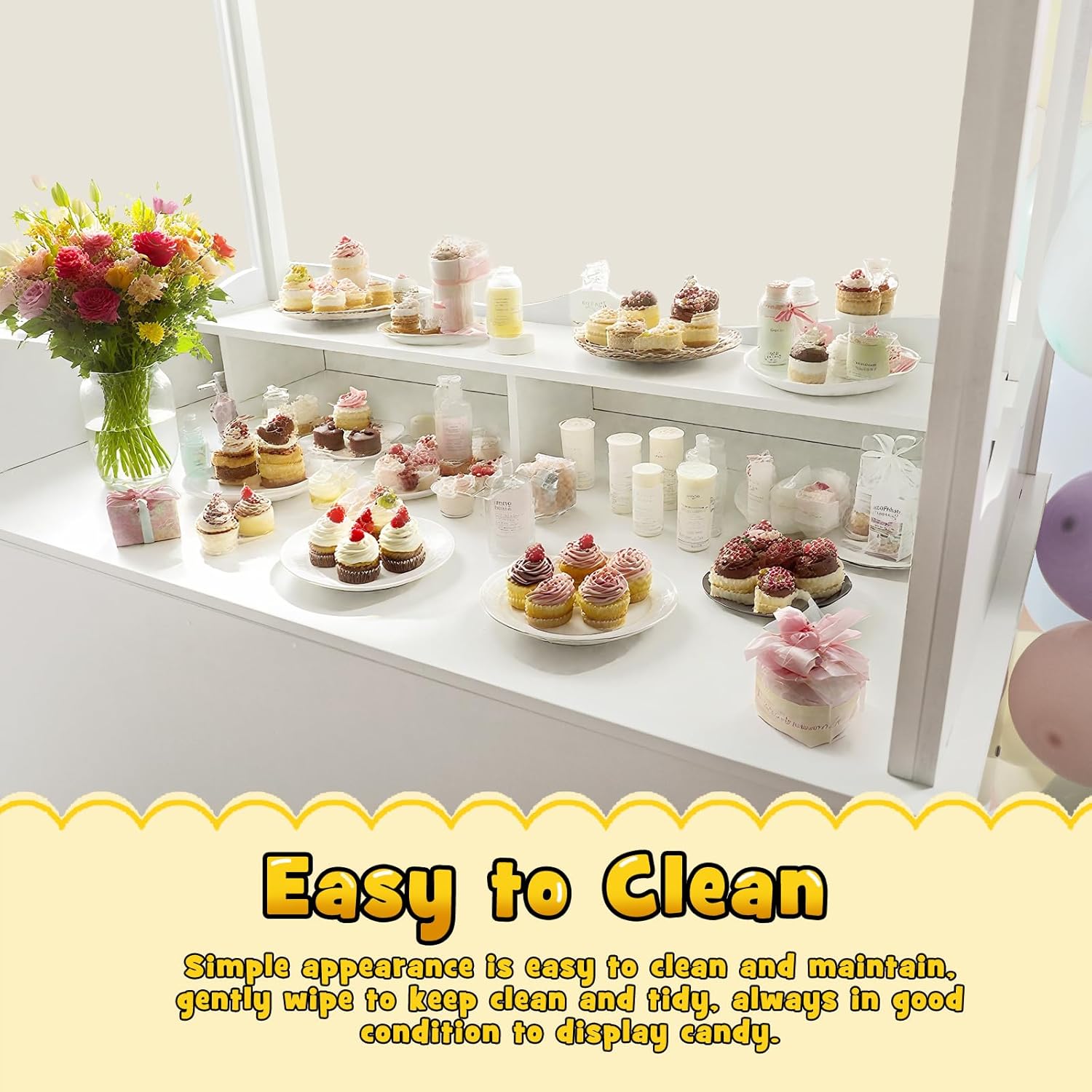7FT Candy Cart Display Stand with Decorated Wheels