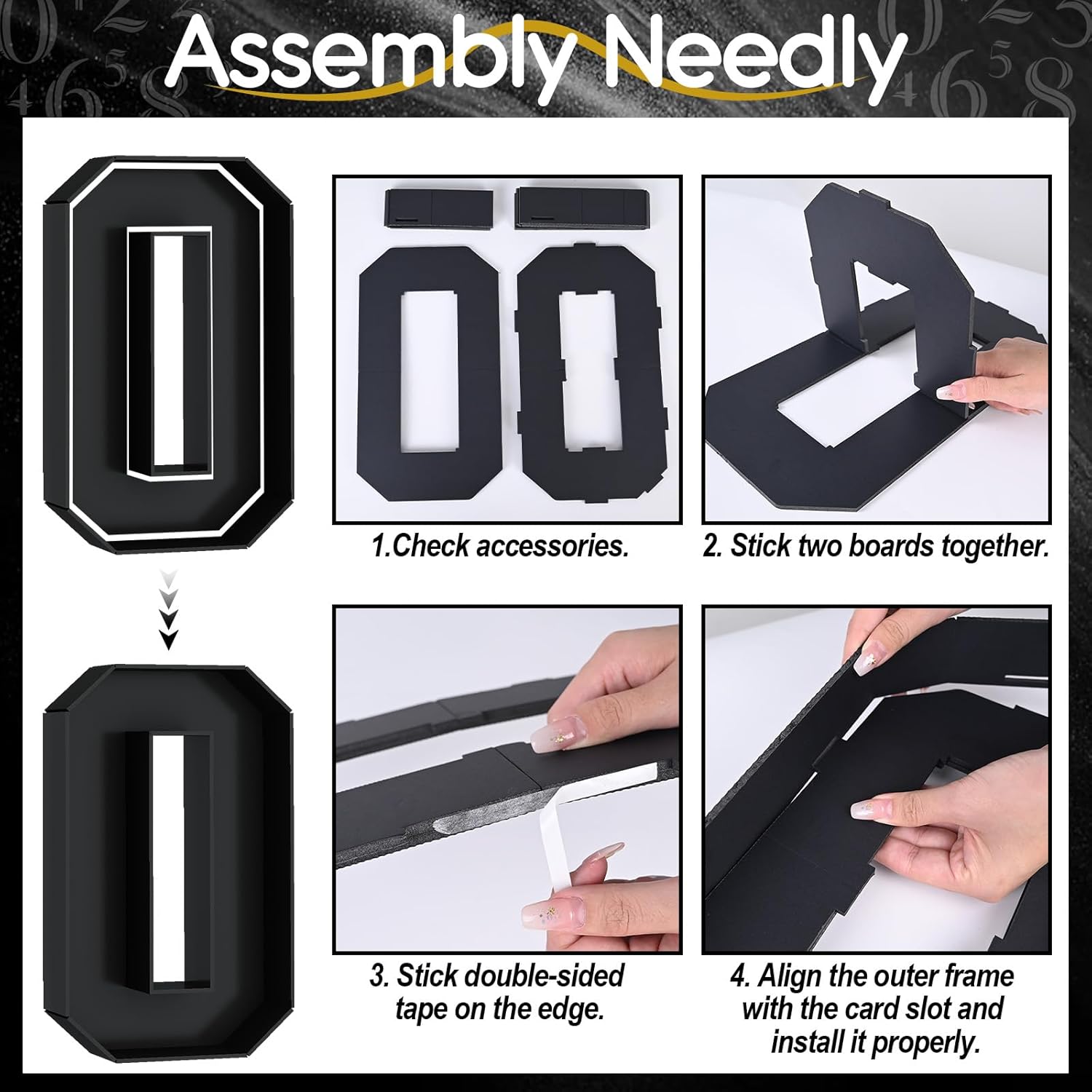 40 Fillable Cardboard Numbers for Birthday Party Decor