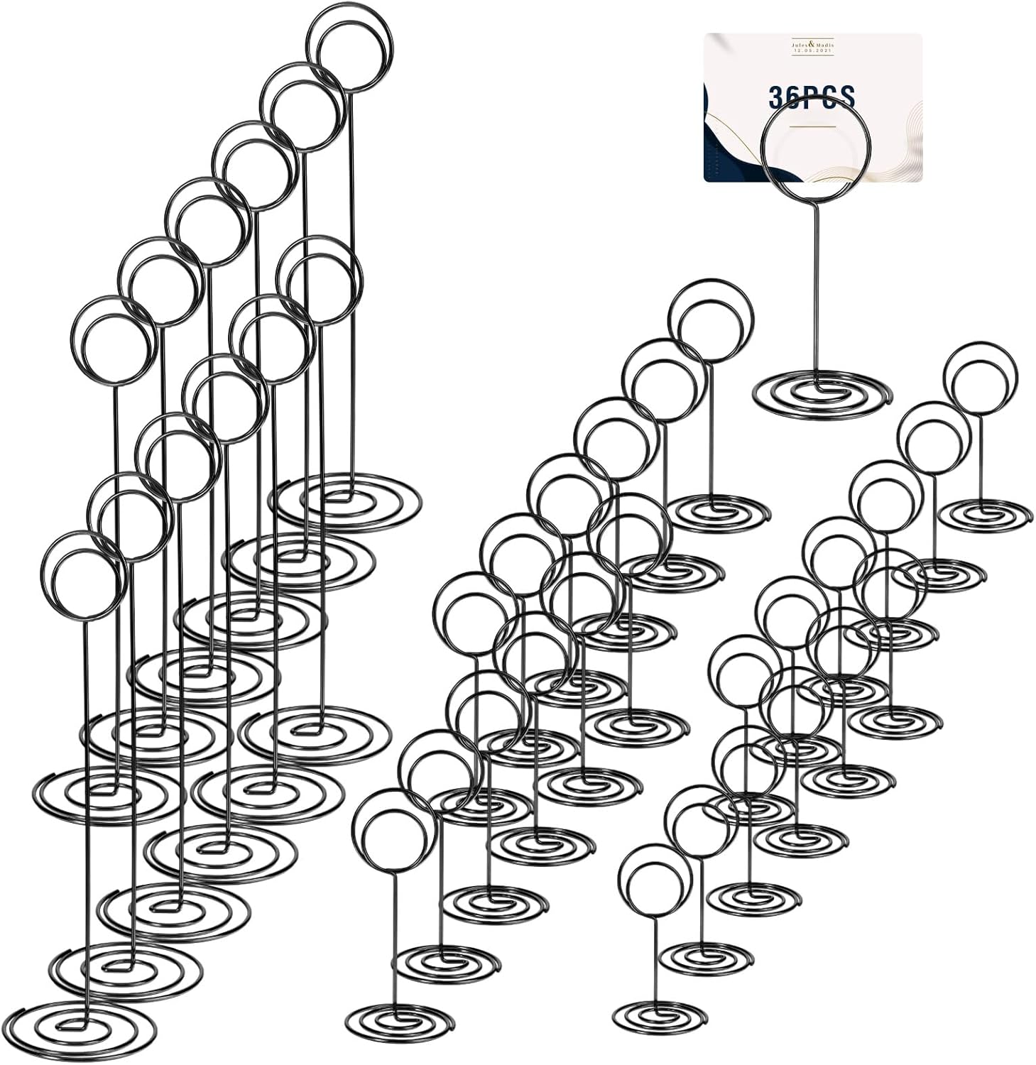 36 Pcs Black Table Number Holders with 3 Sizes