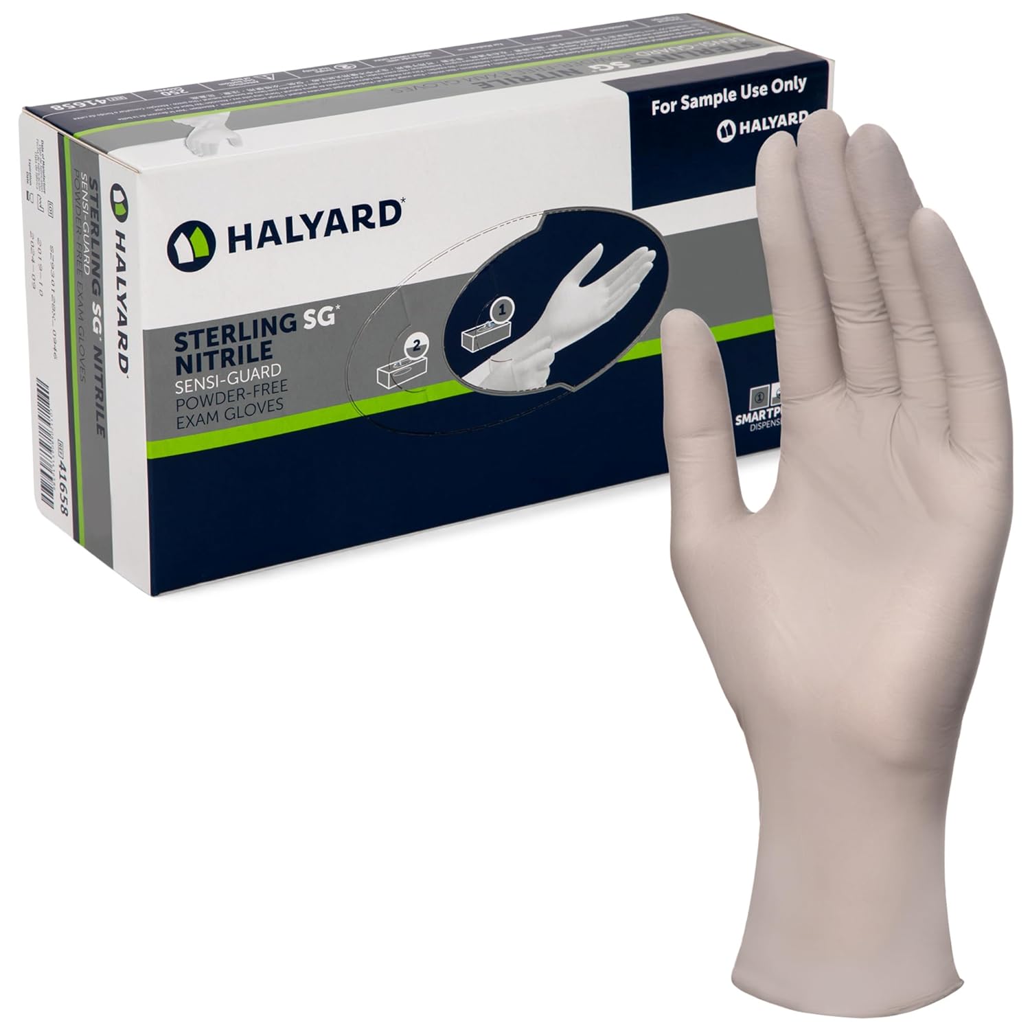 HALYARD Sterling SG Nitrile Powder-Free Exam Gloves Box of 250