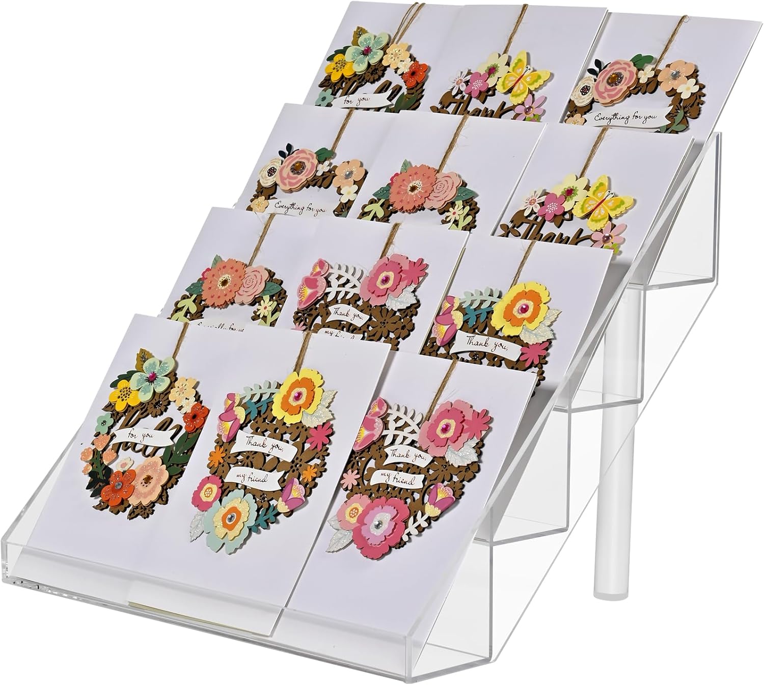 PecMuikee 4-Tier Acrylic Display Stand for Vendors