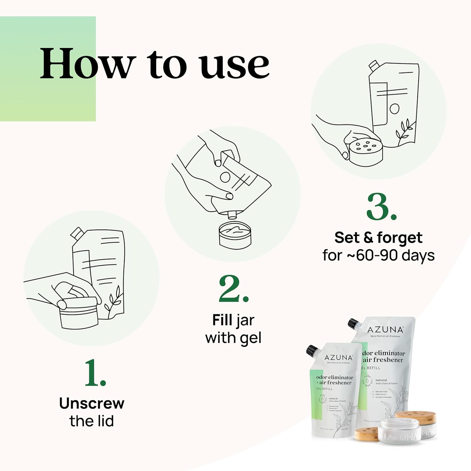 Azuna Air Freshener Odor Eliminator 2 Room Kit 1