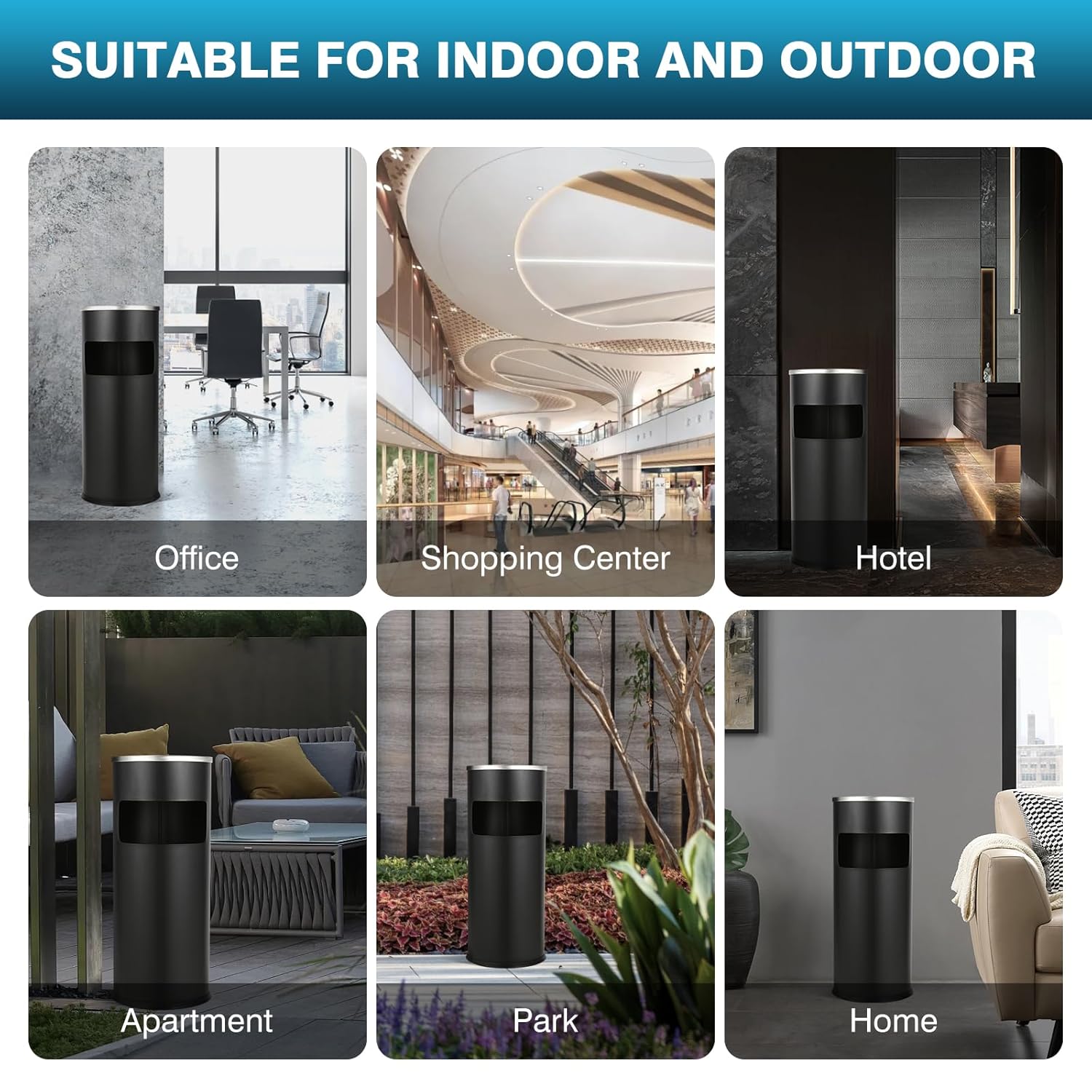 IRONWALLS Outdoor Indoor Trash Can with Lid