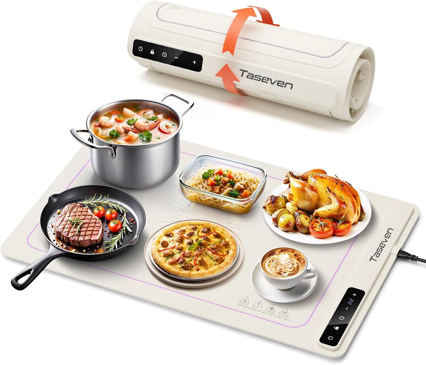 Taseven Food Warming Mat with 7 Temperature Settings and Kids Lock