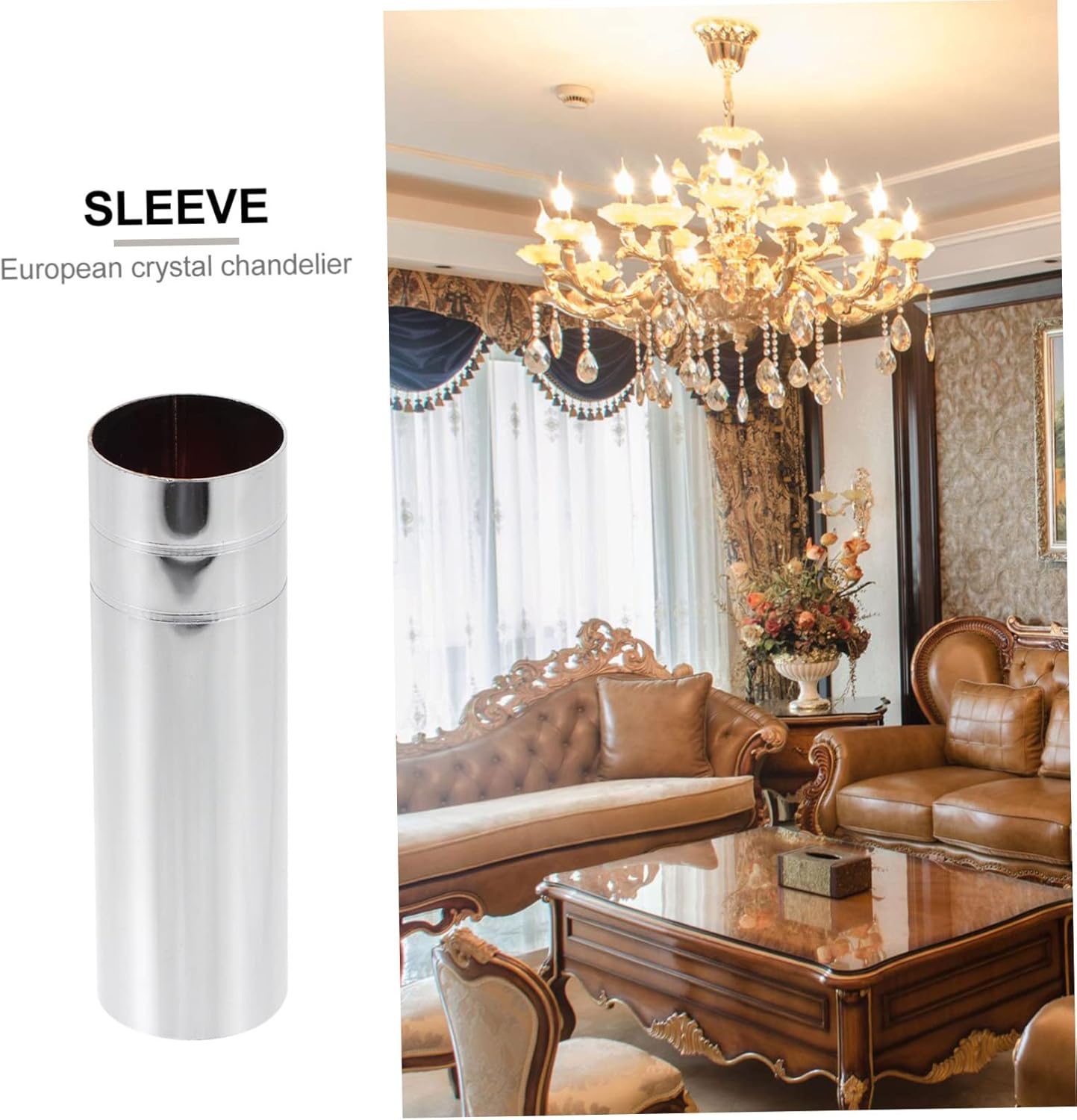 2Pcs Chandelier Lamp Holder Sleeves Retro Decorative Base Covers