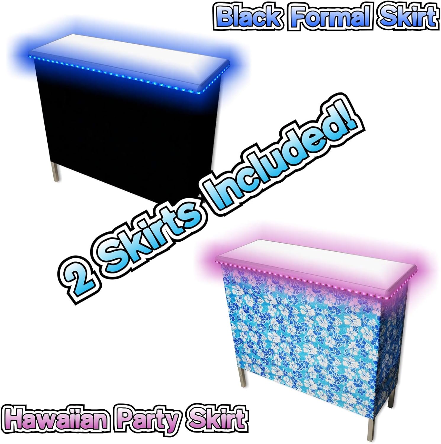 PARTYPONG Folding Portable Party Bar with LED Lights