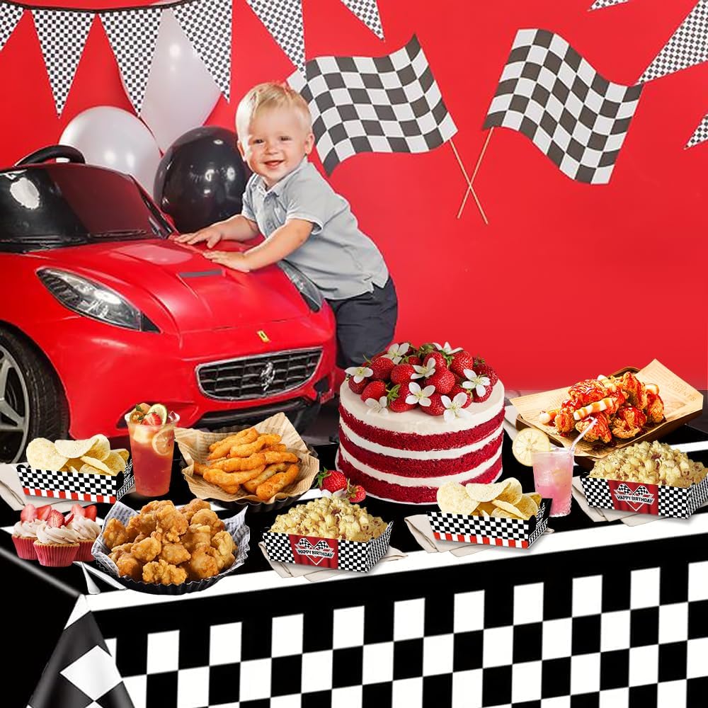 24 Pcs Racing Car Theme Food Trays for Kids Birthday Party