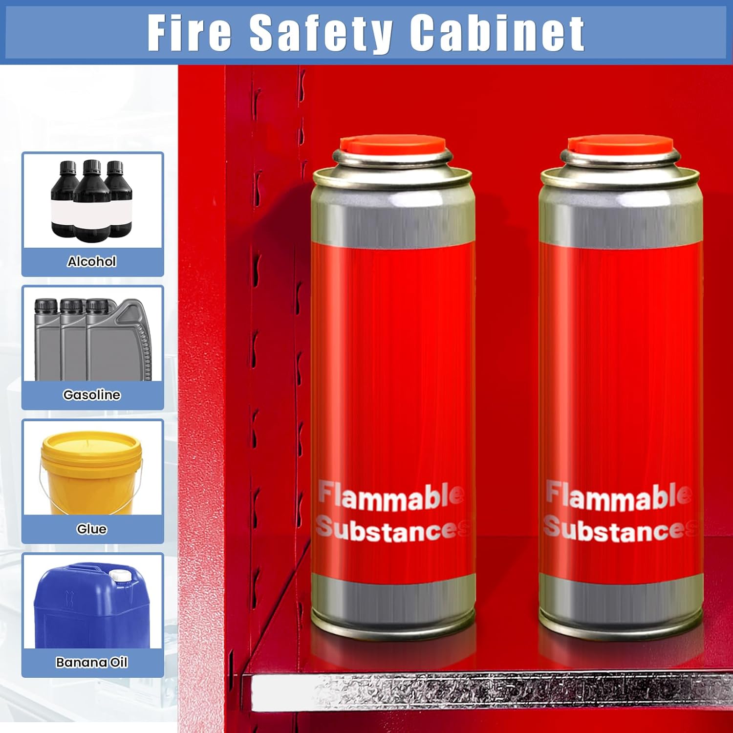 Flammable Cabinet 8 Gallon Fireproof Storage Cabinet for Home and Industrial Use