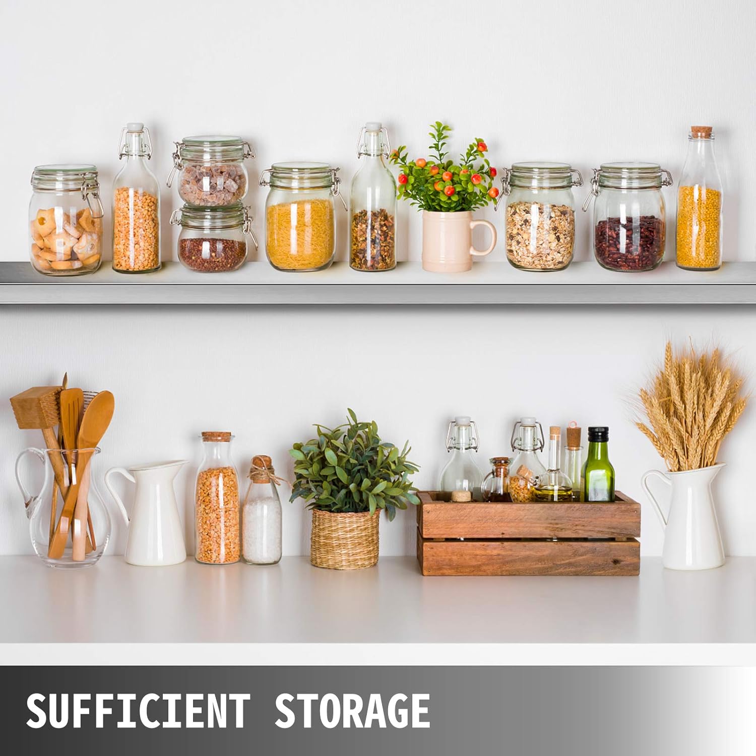 Happybuy Concession Shelf 708 x 114 Inch Stainless Steel Frame