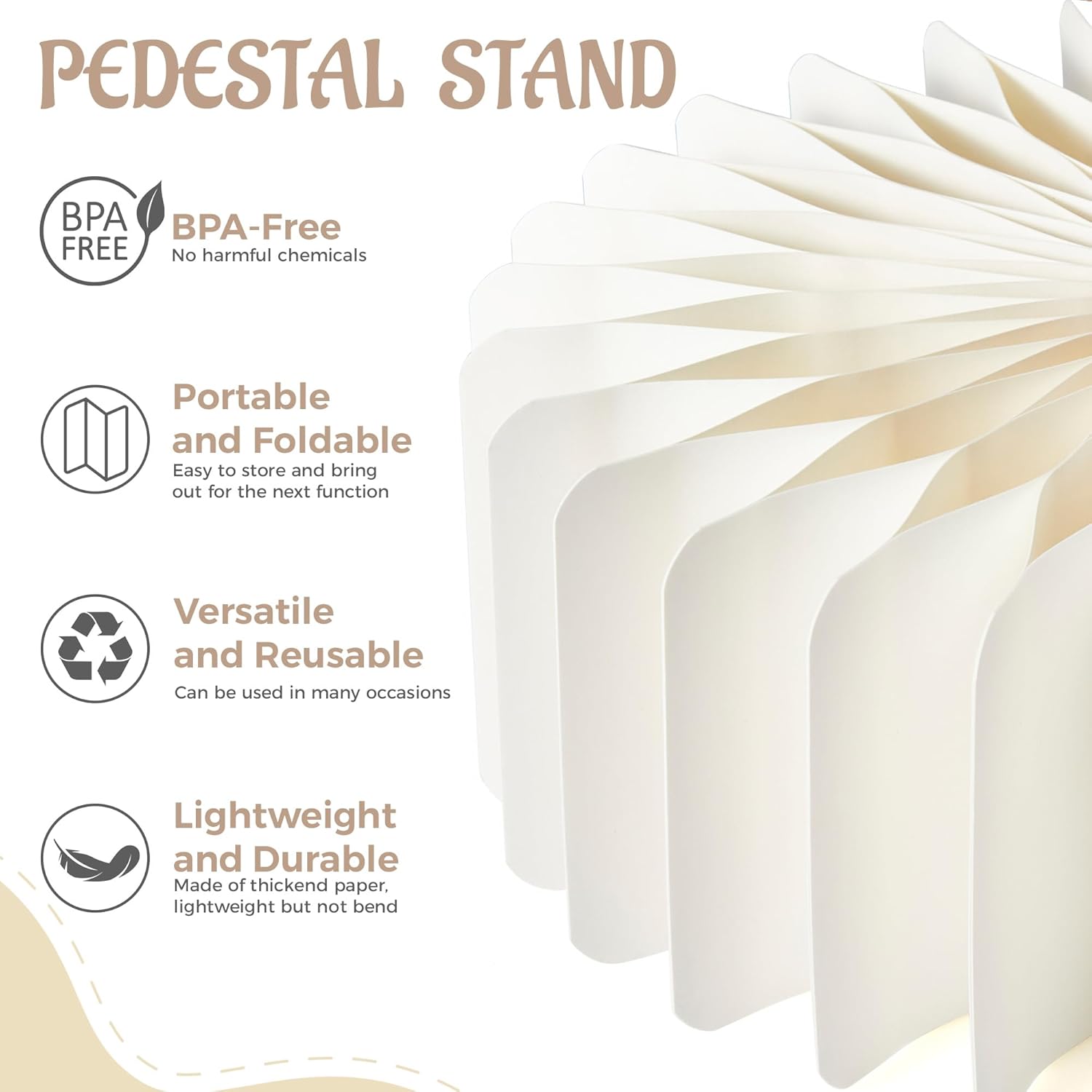 4-Pack White Buffet Risers with Acrylic Plates
