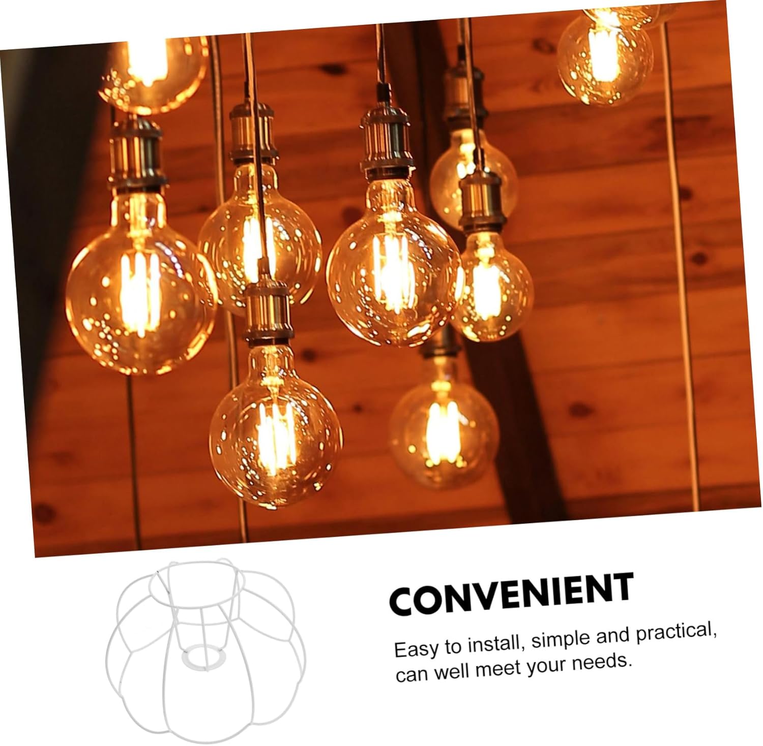 Vintage Iron Wire Pumpkin Lampshade Holder DIY Table Lamp Frame