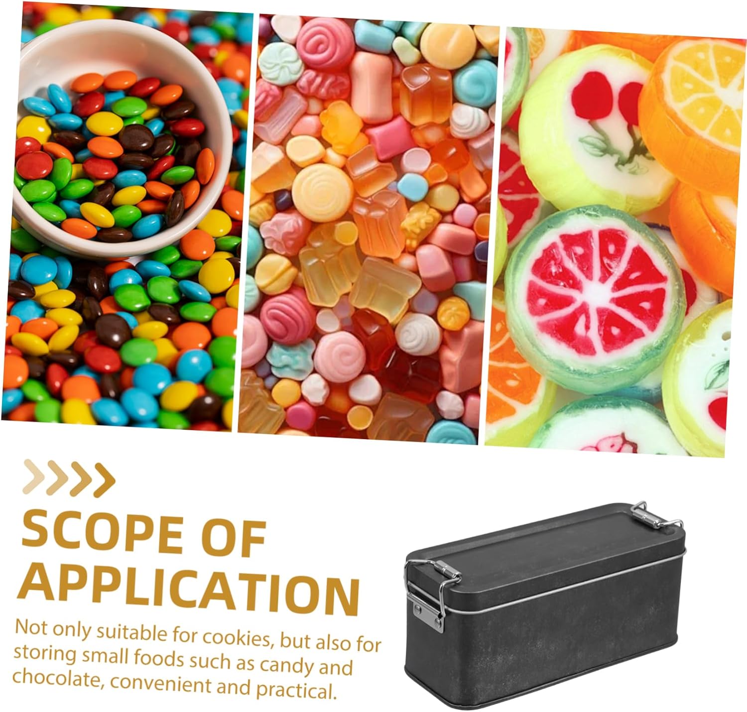 Vintage Tin Storage Box with Lid for Cookies Candies and Biscuits