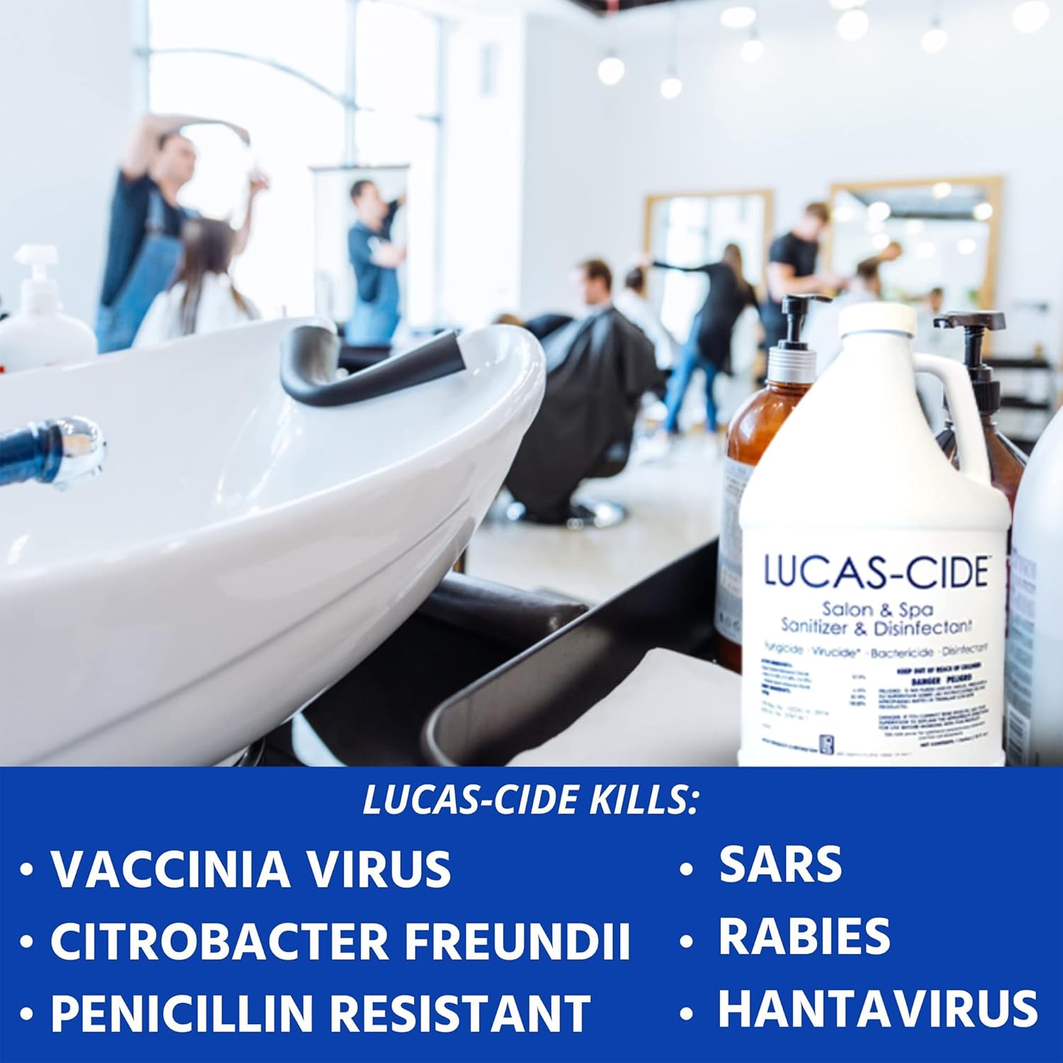 LUCAS-CIDE Blue Disinfectant 128 Fl Oz EPA Approved