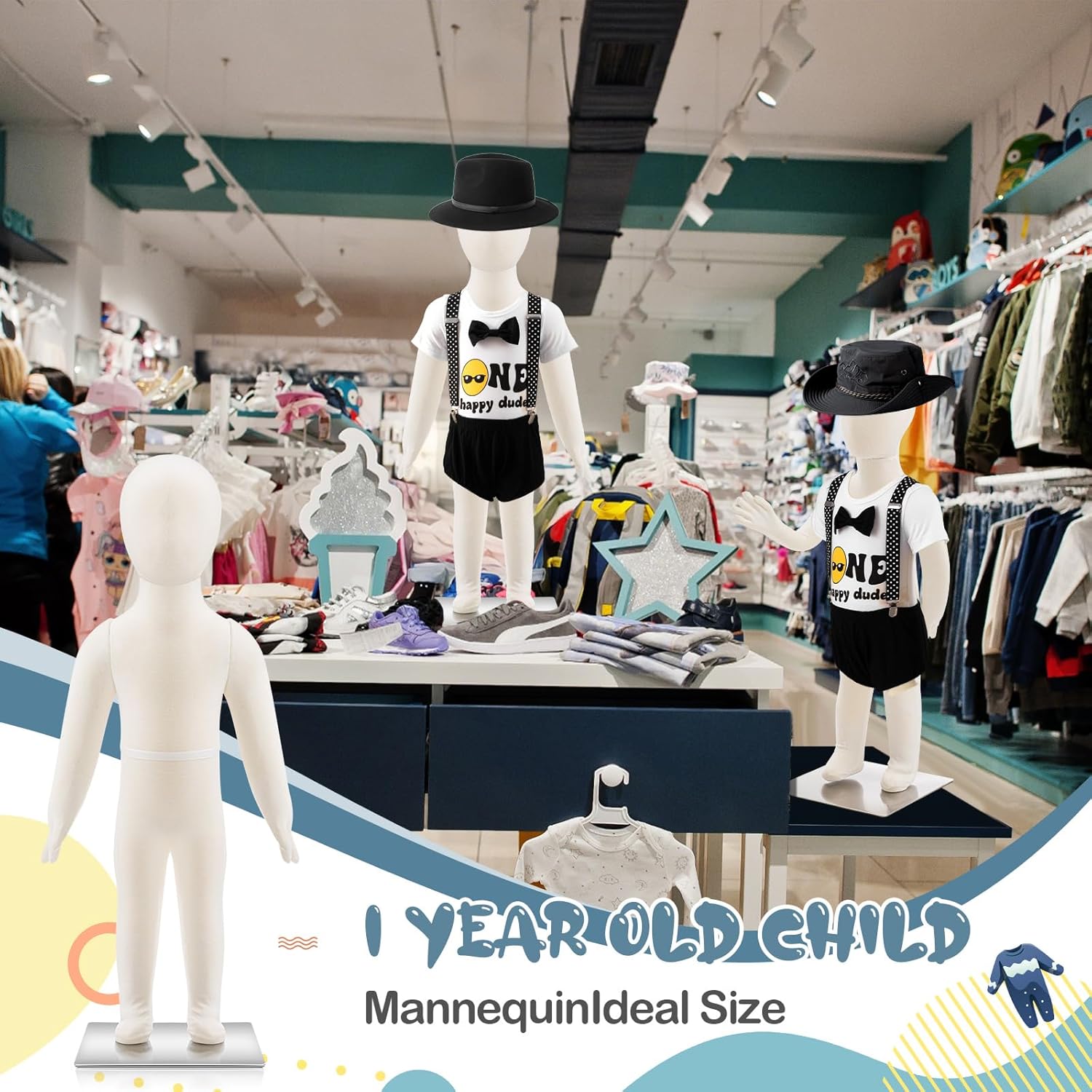 DoubleFill Kids Mannequins 1 Year Old 2 Pcs Set