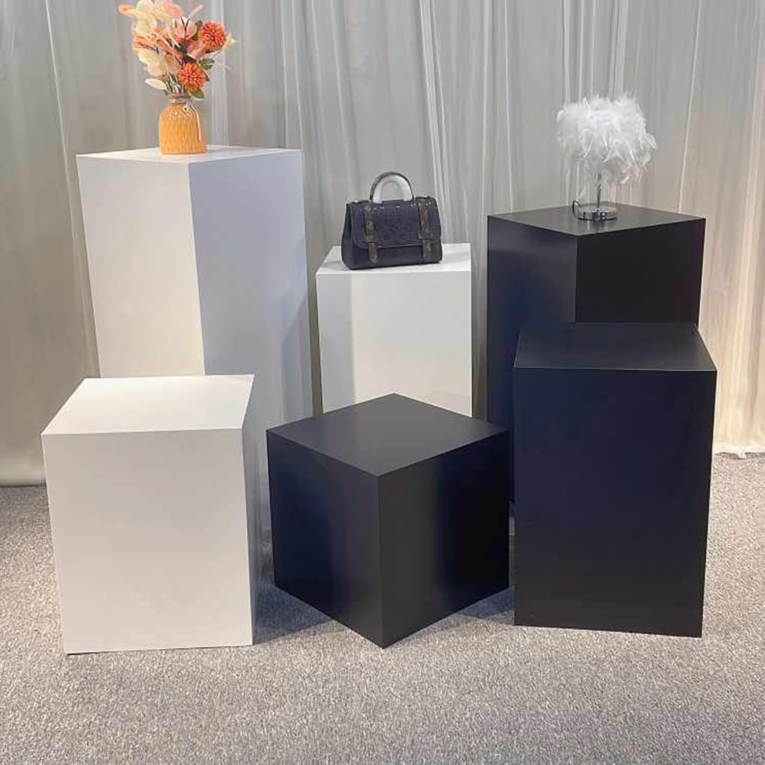 ZDMEI Cube Display Pedestal Stand 30x120cm White Commercial and Home Use