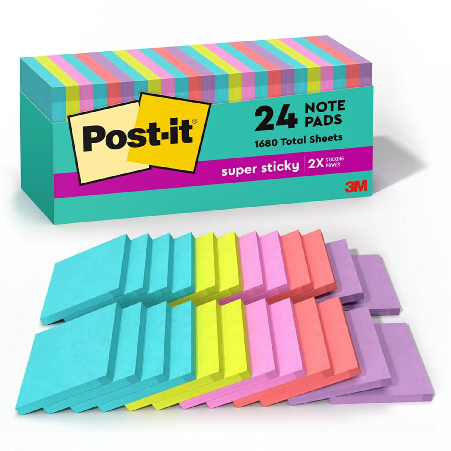 Basic Medical Nitrile Exam Gloves 1000 Case with Neon Sticky Notes 24 Pads