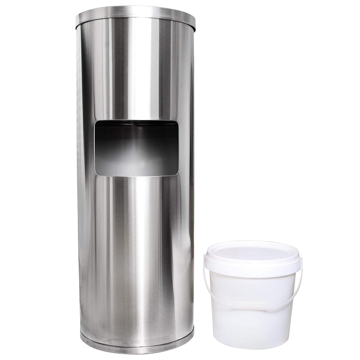 Stainless Steel Floor Stand Wipe Dispenser with Trash Can