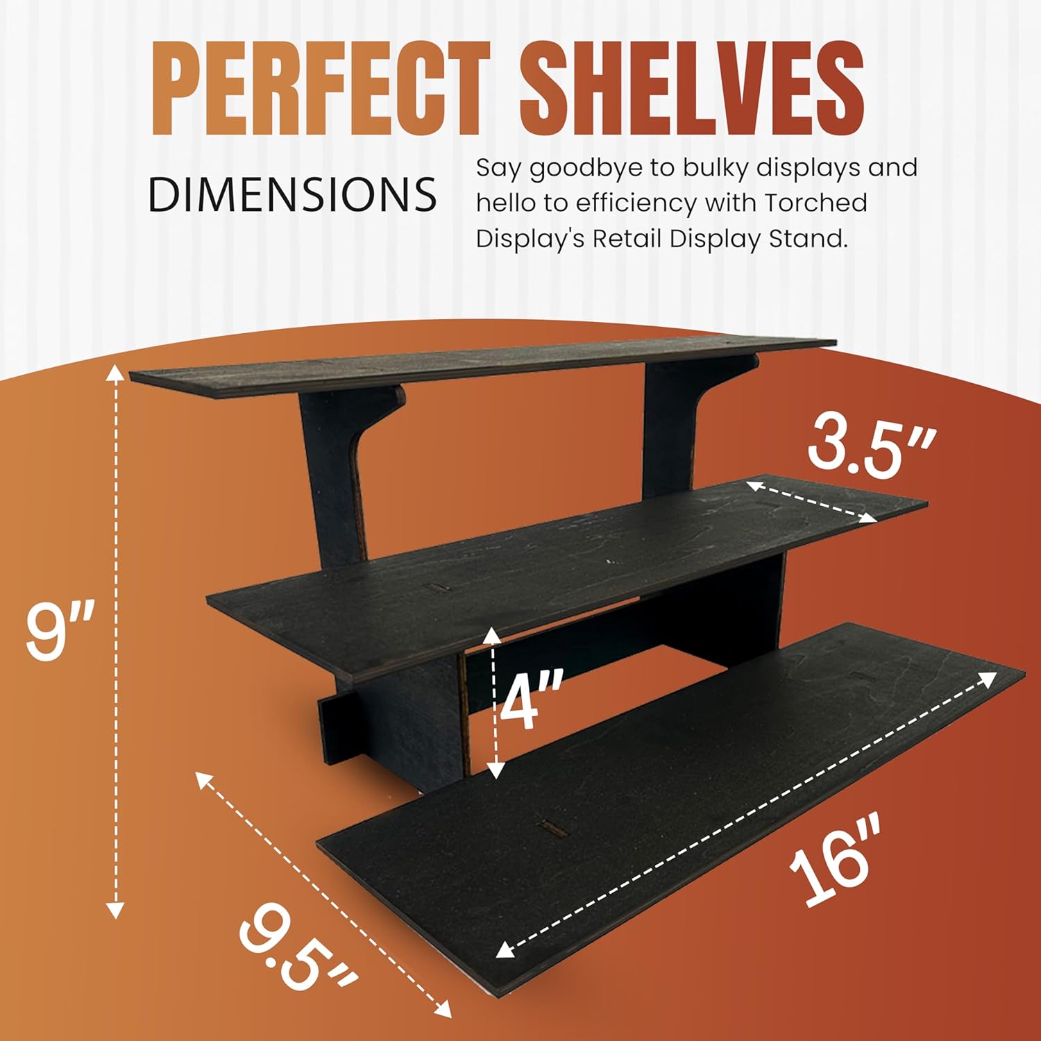 3-Tier Straight Retail Display Stand with Shelves