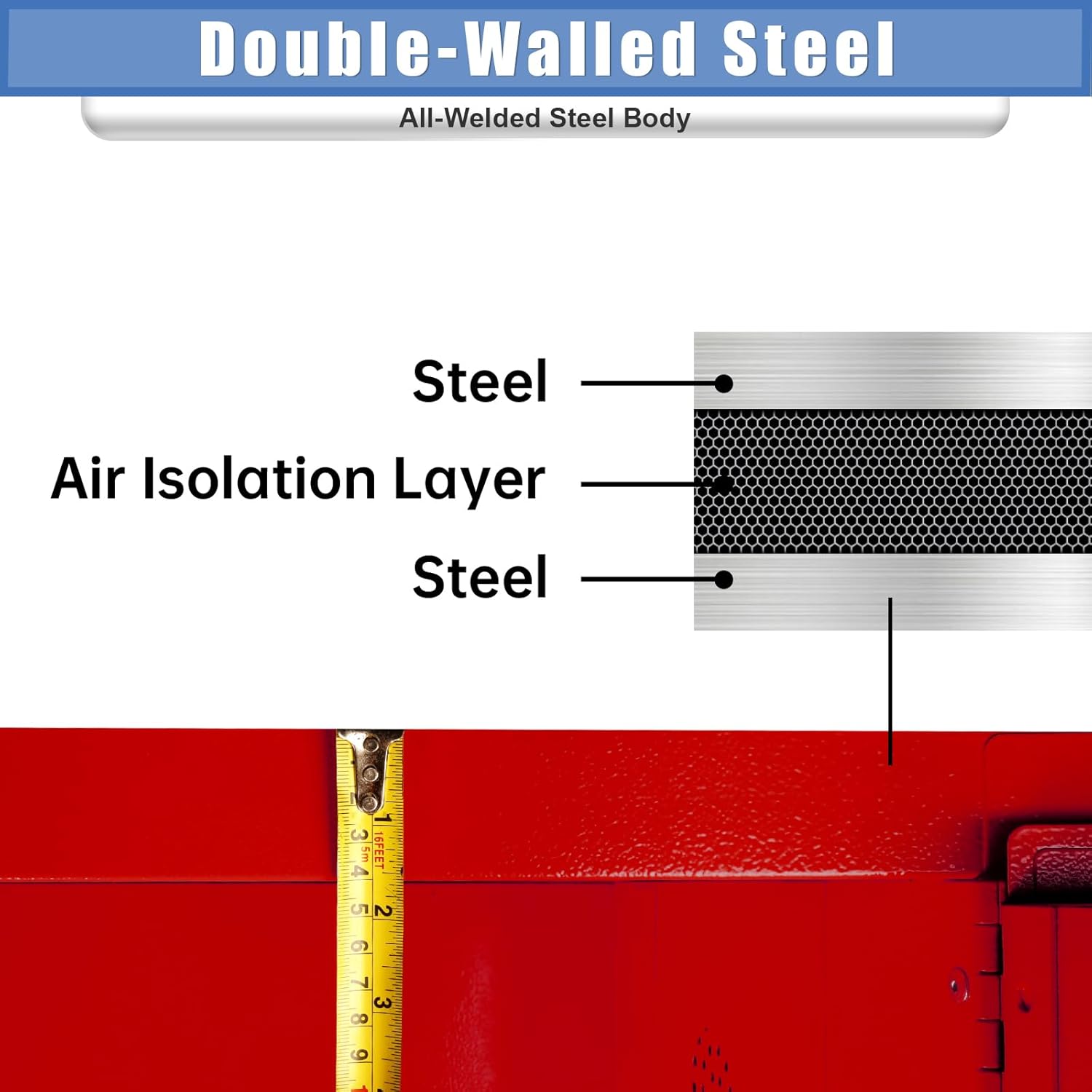 Flammable Cabinet 8 Gallon Fireproof Storage Cabinet for Home and Industrial Use